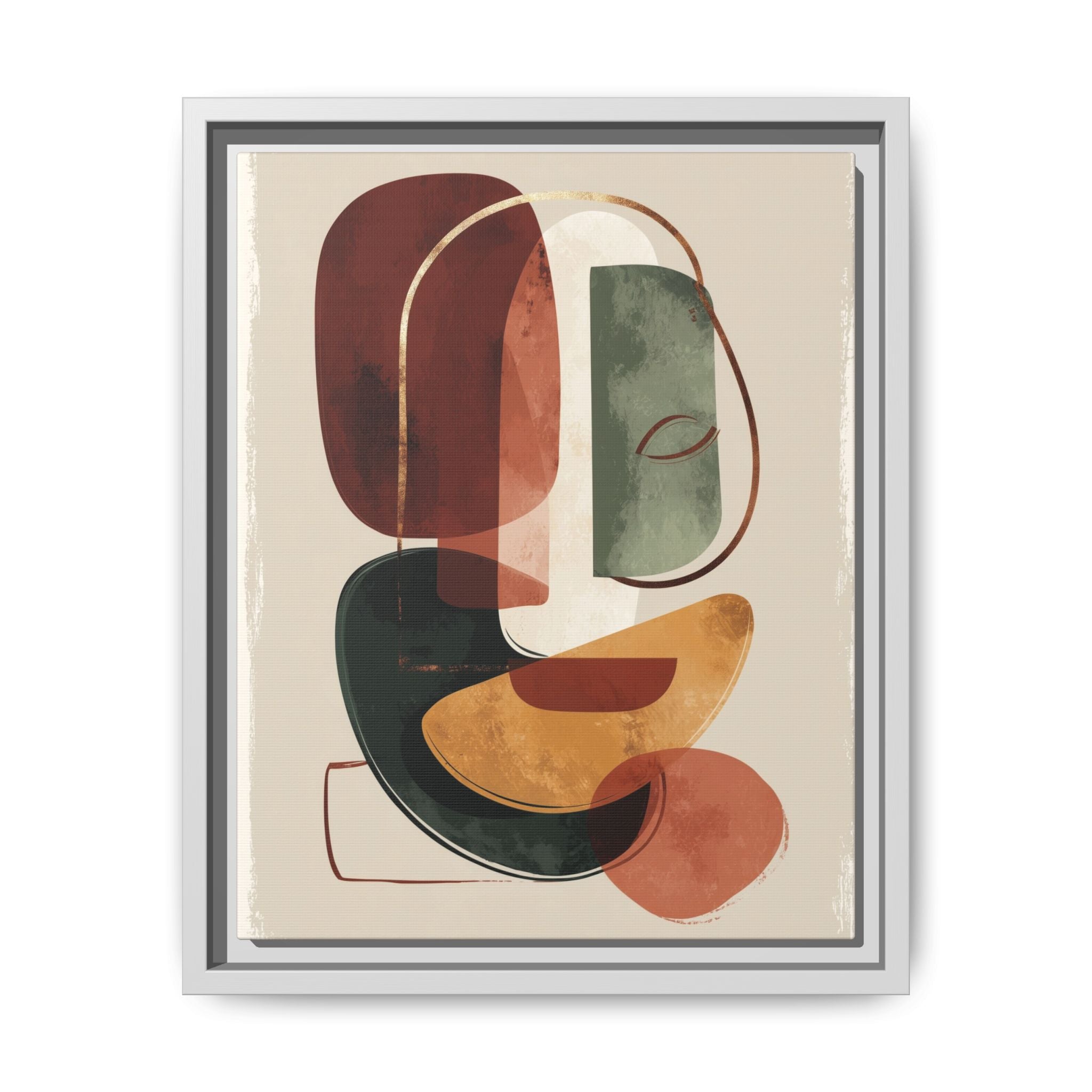 Layered Geometries: Mid-Century Modern Composition, Organic Abstract Design, Translucent Intersecting Shapes   |   Custom Orders Accepted