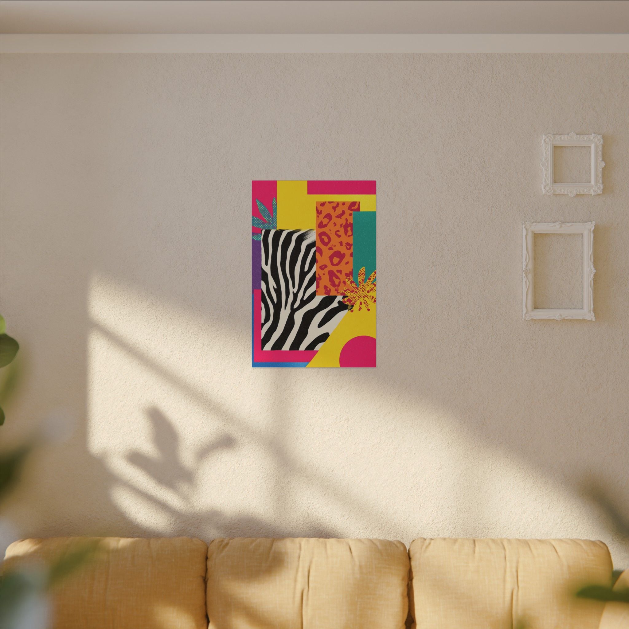 Copy of Pop Geometry: Zebra Leopard Fusion, Geometric Color Block, Modern Abstract Design   |   Custom Orders Accepted
