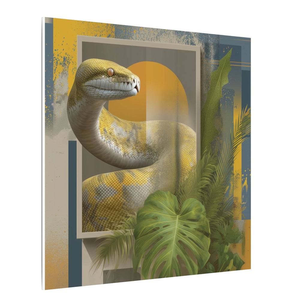 Serpent's Geometric Symphony: Tropical Python Illustration, Modern Graphic Design   |    Custom Orders Available
