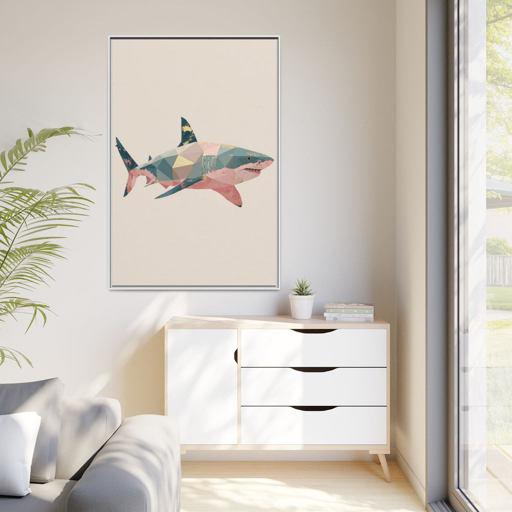 Geometric Shark Spectrum: Polygonal Marine Predator, Abstract Metallic Design   |  Personalized & Custom Orders Available