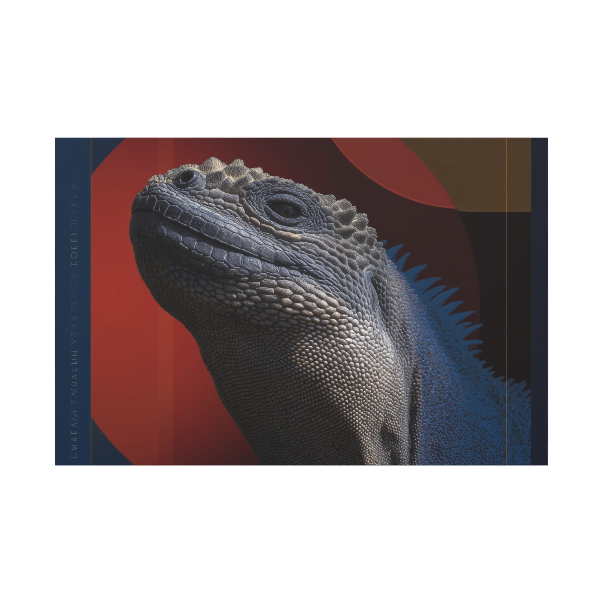 Marine Iguana Canvas: Reptilian Portrait, Digital Naturalism   |    Custom Orders Available