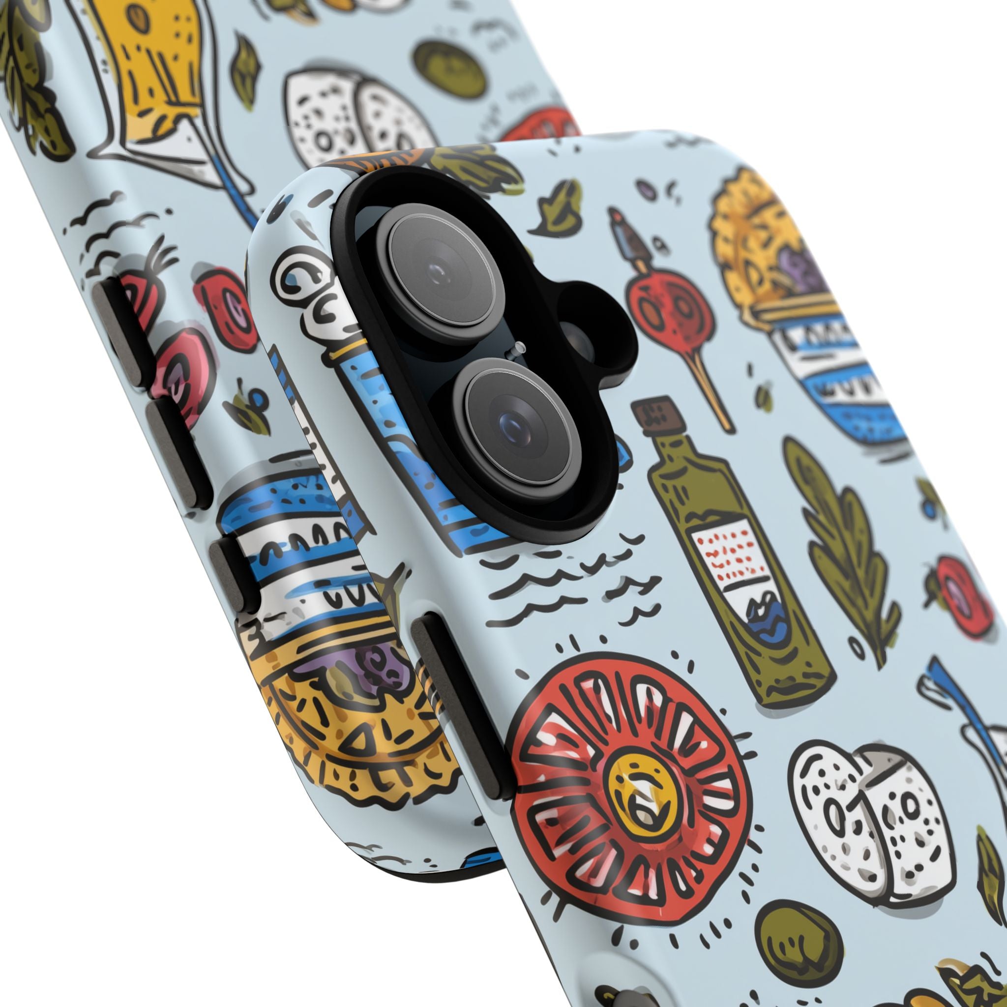 Greek Food Inspired Phone Case, Tough Cases for Travel Lovers, Trendy Accessories for European Summer, Unique Gifts