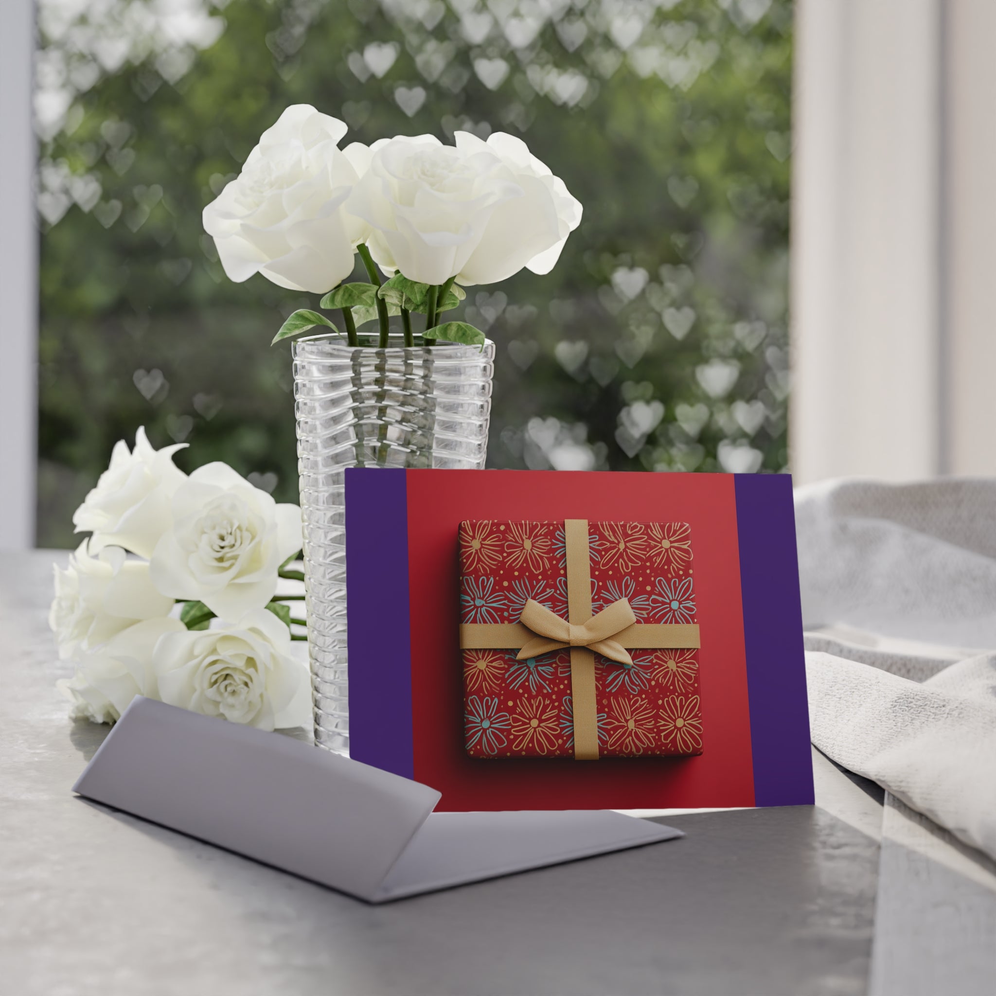 Traditional Christmas Two-Sided Holiday Cards with Classy Present Design, Perfect for Christmas Greetings, Festive Seasonal Wishes