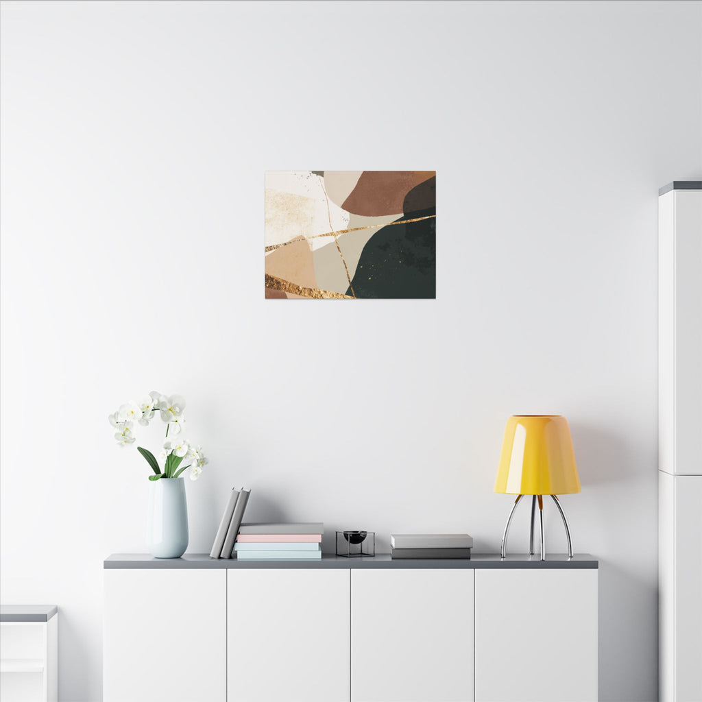 Canvas Print, Abstract Earthy Gold Wall Art, Modern Designer Home Decor, Stretched Matte Canvas; Thick, Multi-Size, Office Decor