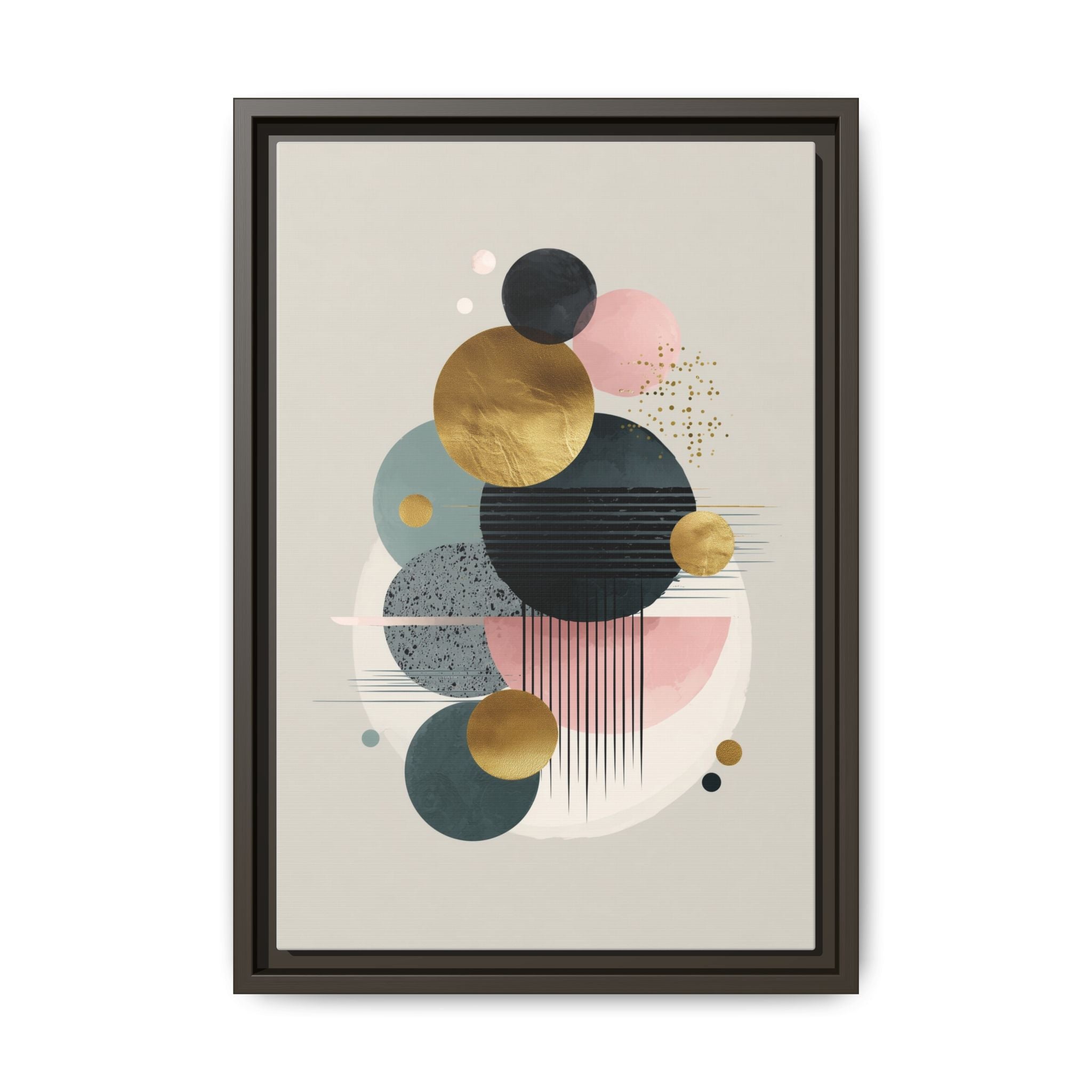 Geometric Harmony: Intersecting Circles, Mid-Century Modern Design, Abstract Metallic Composition   |   Custom Orders Accepted