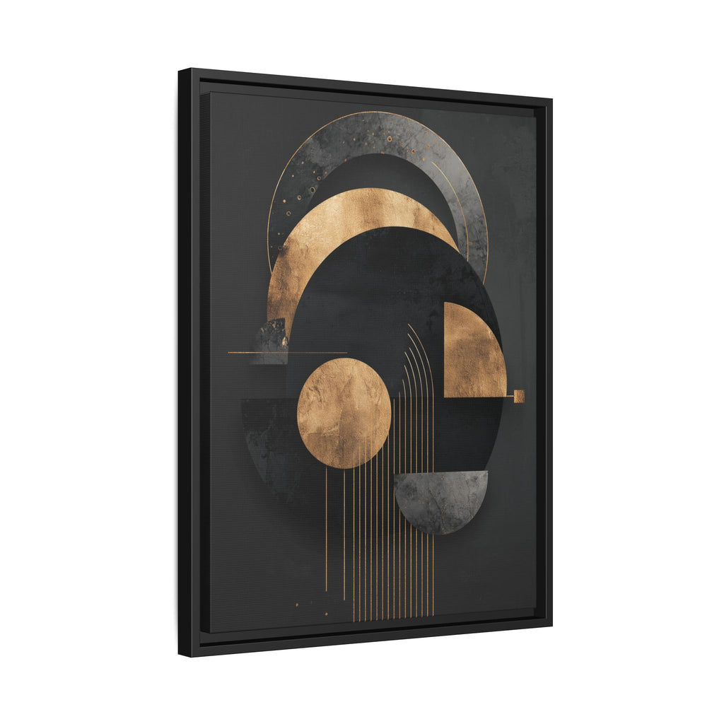 Geometric Resonance: Abstract Gold and Black Design, Minimalist Architectural Art, Modern Metallic Composition   |   Custom Orders Accepted