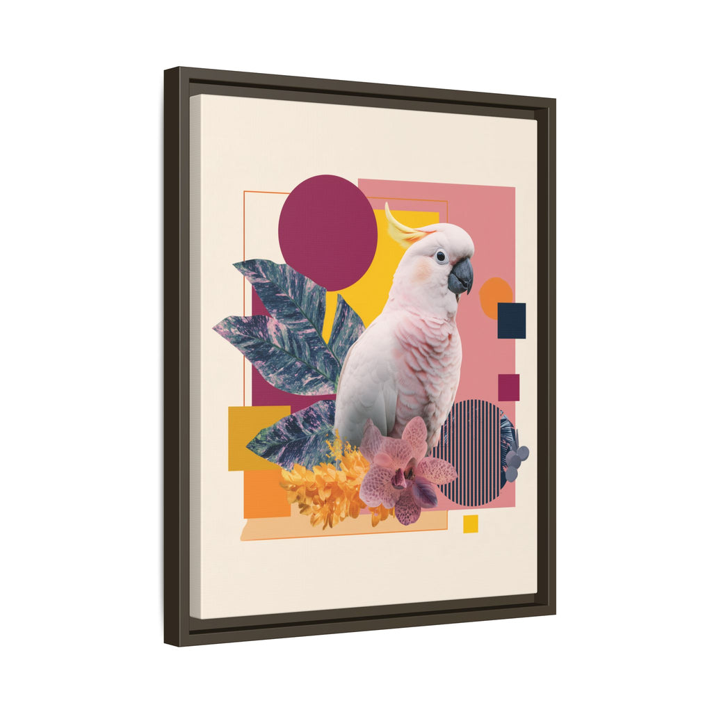 Cockatoo Geometric Framed Print : Tropical Digital Collage, Modern Abstract Design   |  Personalized & Custom Orders Available