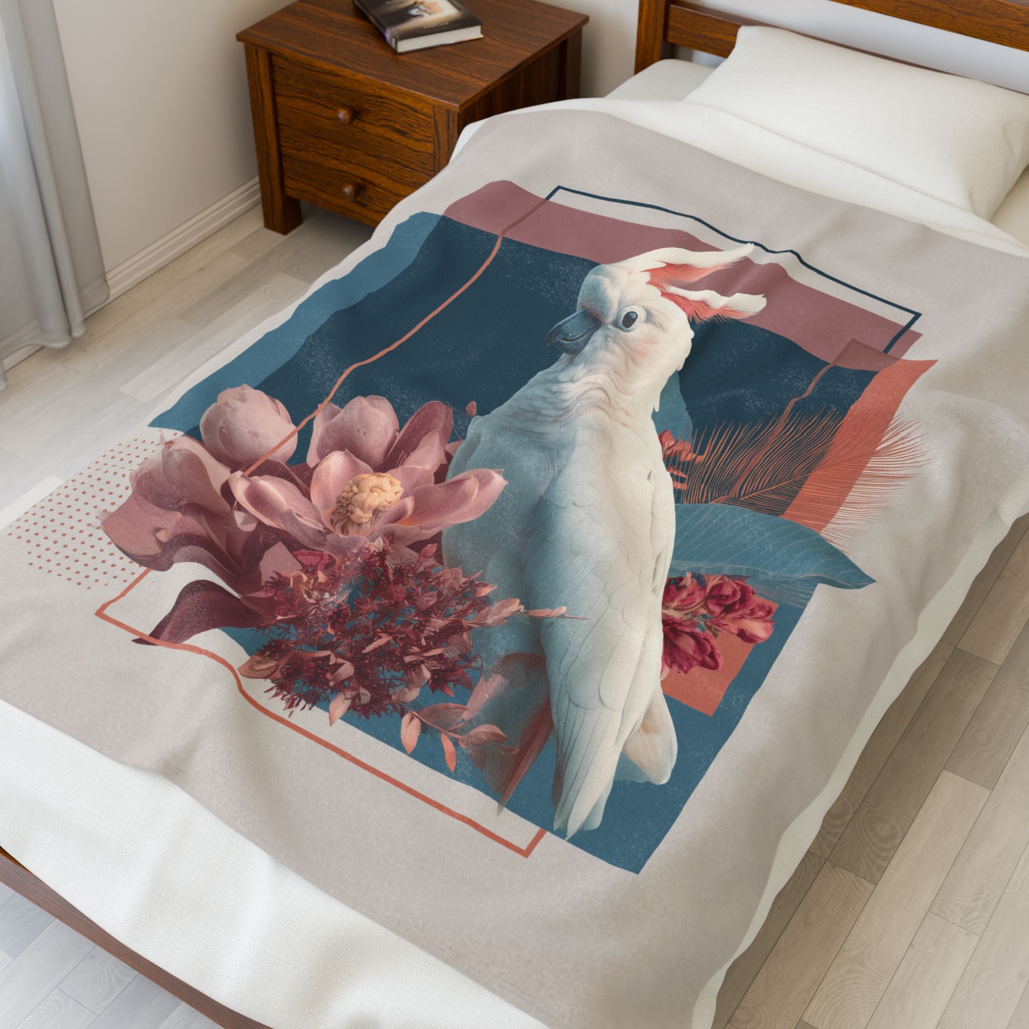 Cockatoo's Geometric Symphony: Botanical Elegance, Digital Illustration Fusion   |    Custom Orders Available