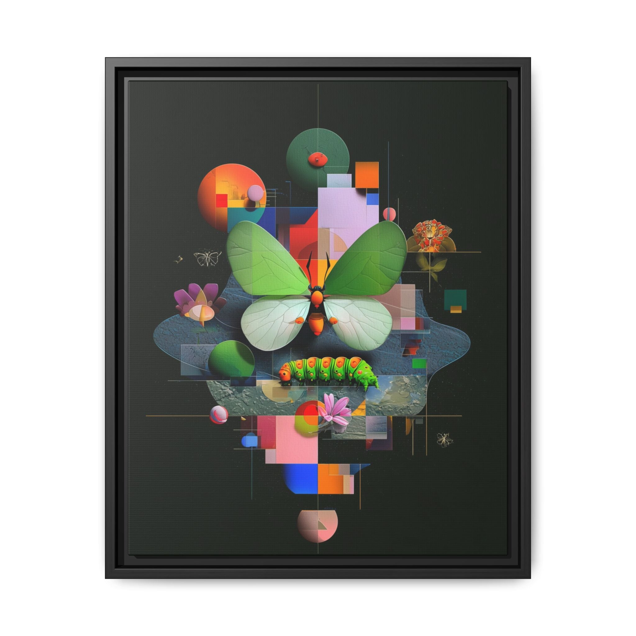 Geometric Metamorphosis: Abstract Nature Composition, Digital Cubist Butterfly Art   |    Custom Orders Available