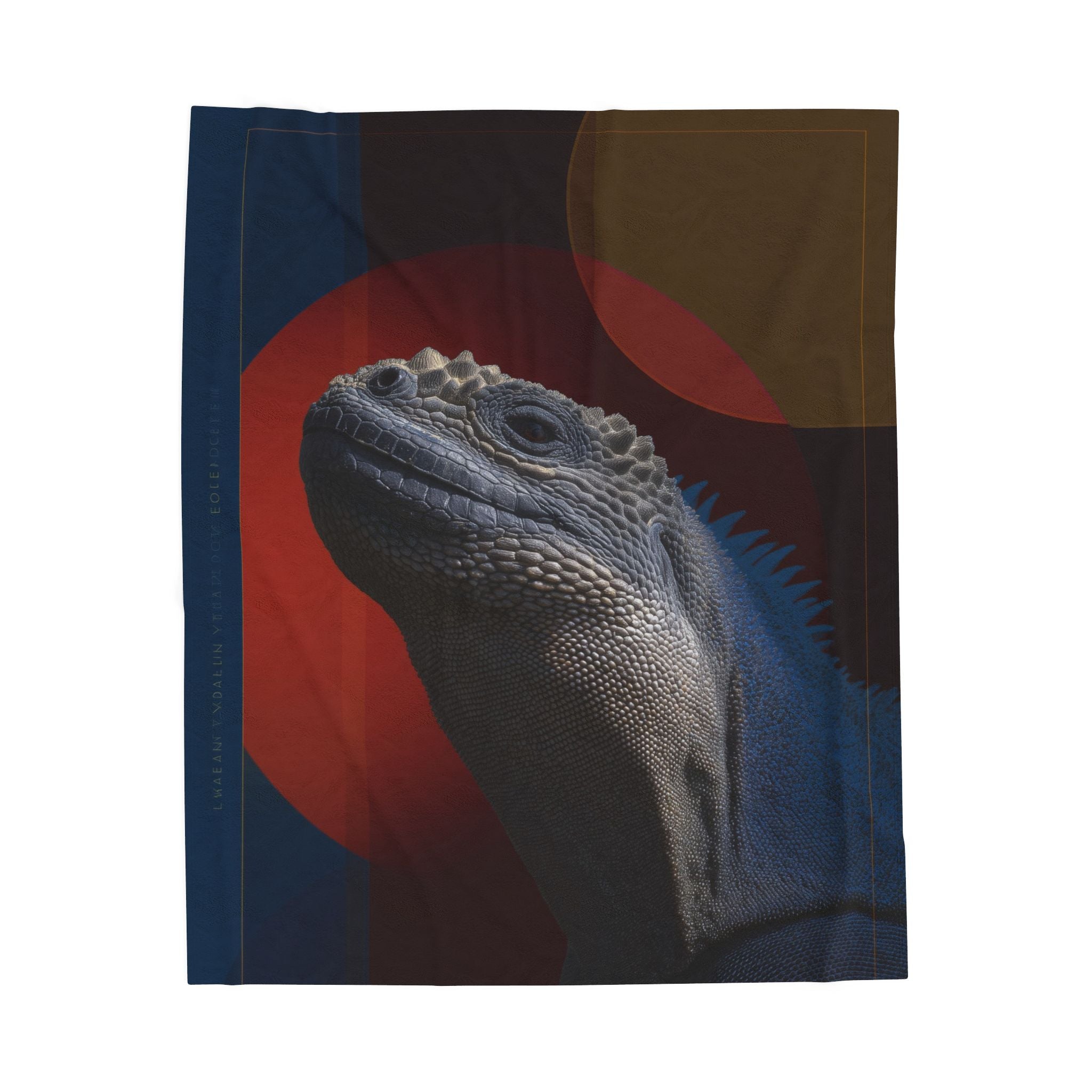 Marine Iguana Plush Blanket, Galapagos Geometric Fusion, Primordial Wisdom   |    Custom Orders Available