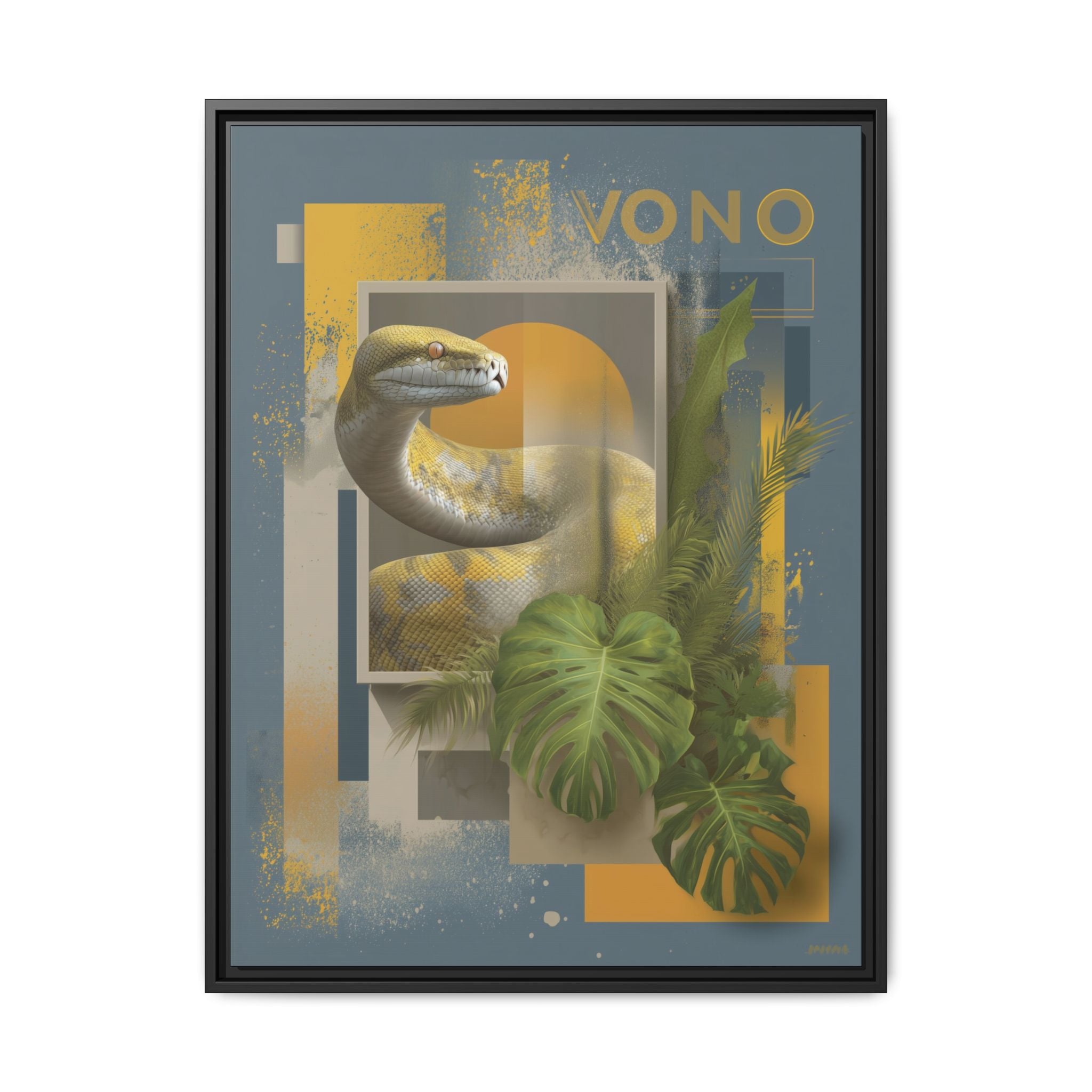 Serpent of Geometric Dimensions: Tropical Vono Design, Abstract Wildlife Art   |  Personalized & Custom Orders Available