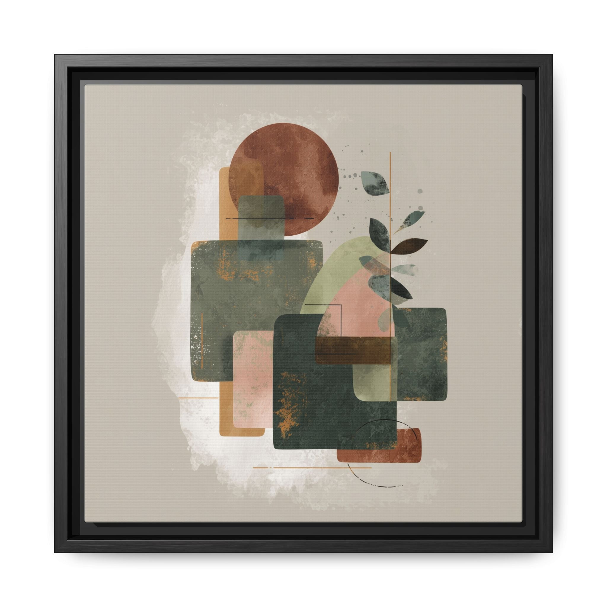Geometric Harmony: Abstract Watercolor Composition, Mid-Century Modern Design, Organic Shapes   |   Custom Orders Accepted