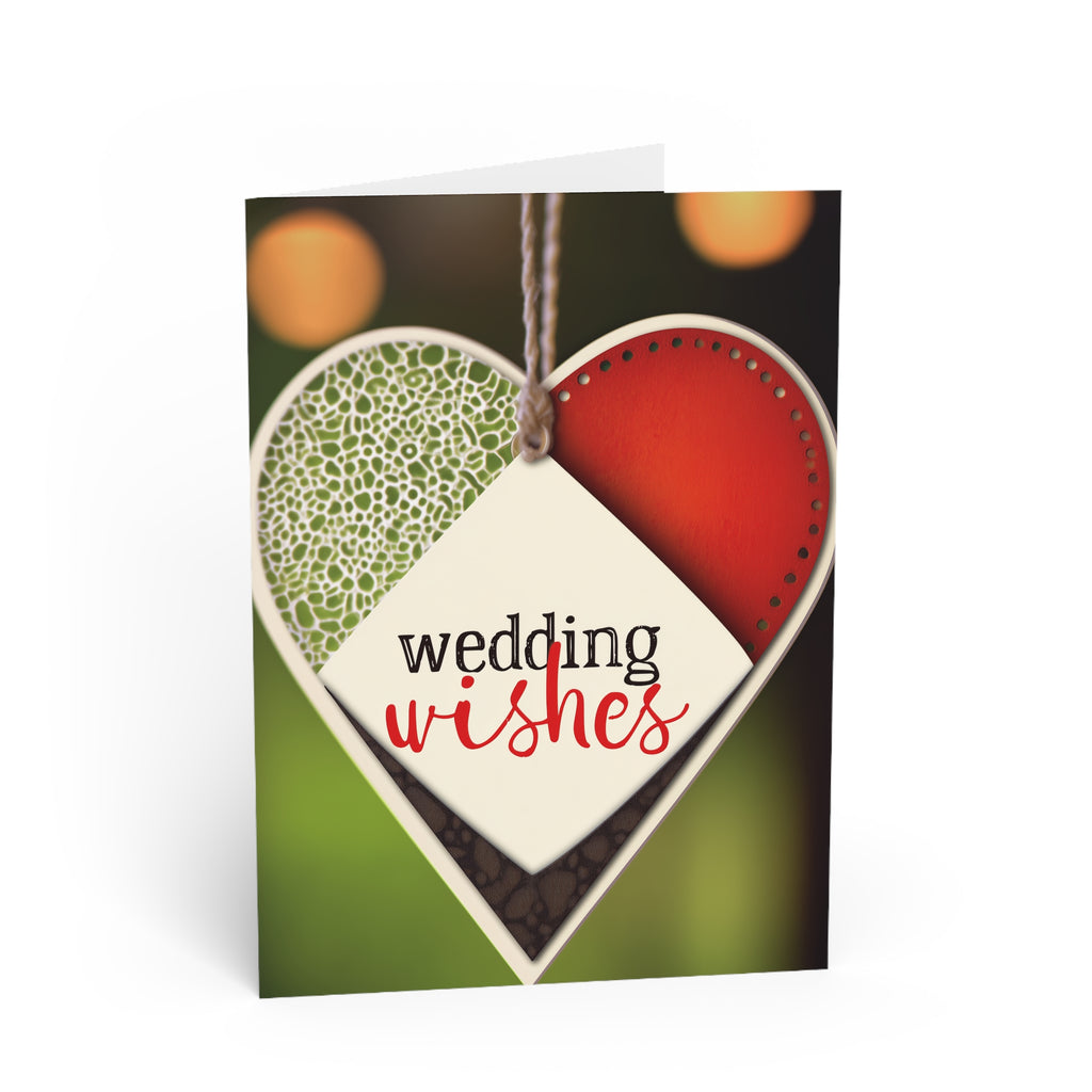 Wedding Wishes Greeting Card — Heart Tag Design