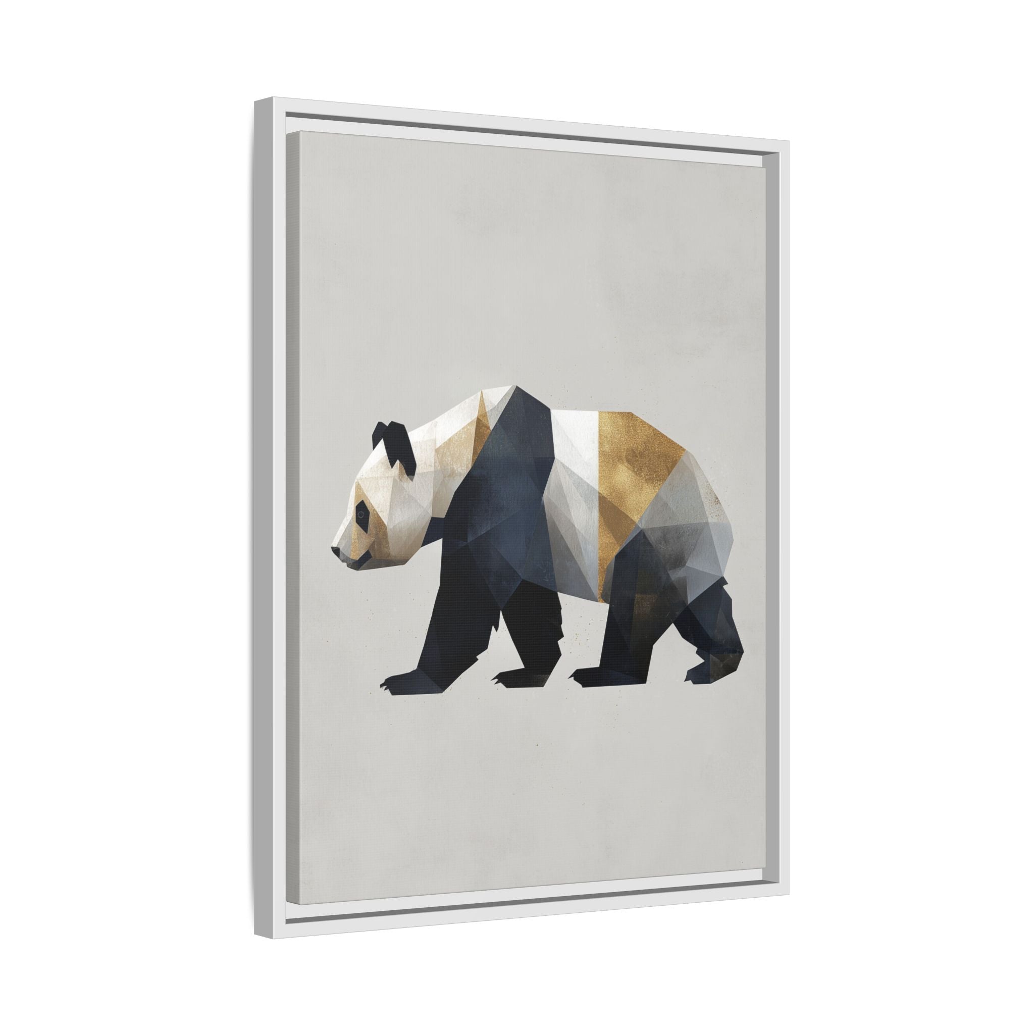 Geometric Panda: Low-Poly Digital Art, Metallic Contemporary Design   |  Personalized & Custom Orders Available