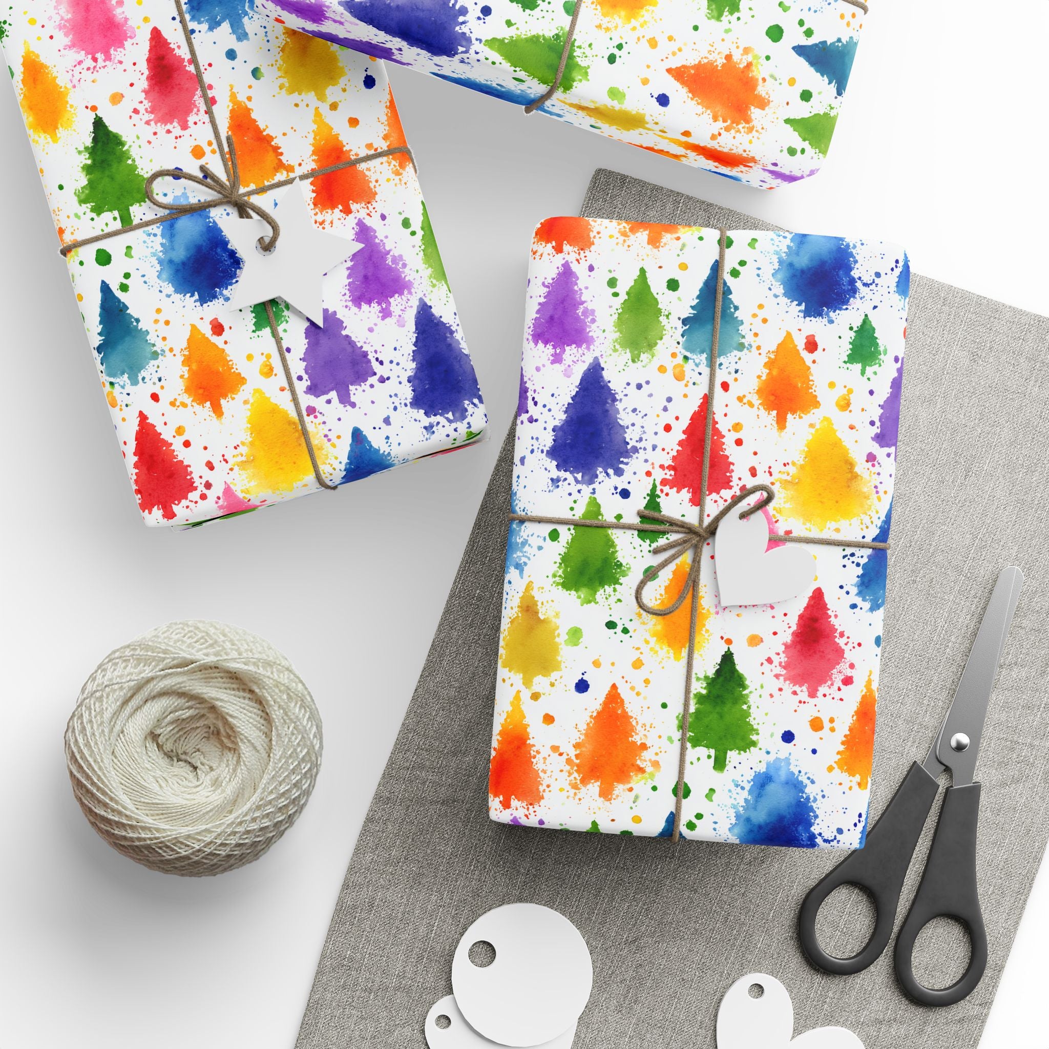 Wrapping Paper Roll — Colorful Paint Splash Gift Wrap for Birthdays & Celebrations