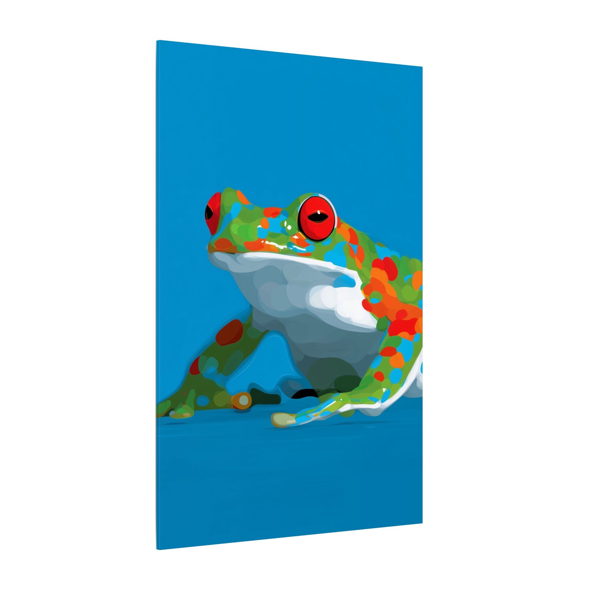 Chromatic Amphibian: Geometric Frog Portrait, Digital Illustration in Bold Color Blocks   |    Custom Orders Available
