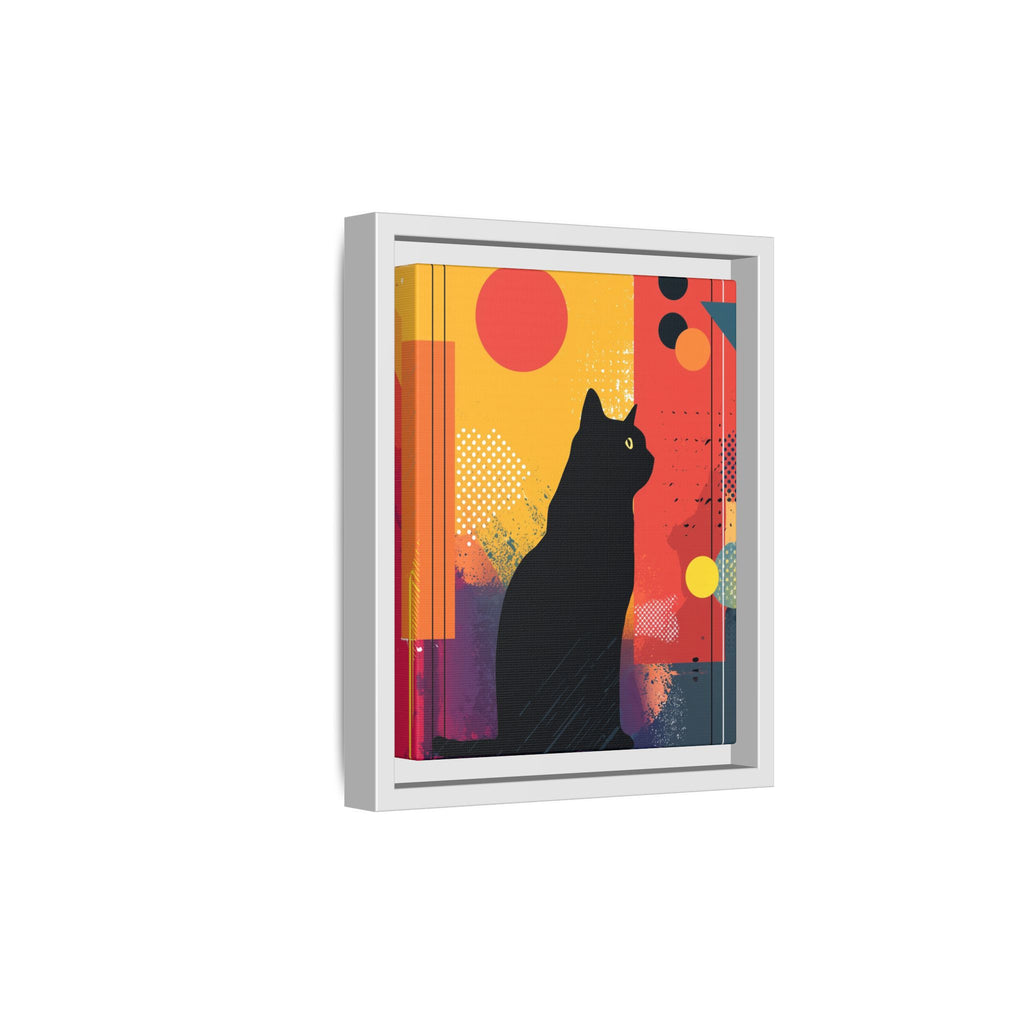 Feline Geometry Framed Print: Abstract Cat Silhouette, Retro Digital Design   |  Personalized & Custom Orders Available