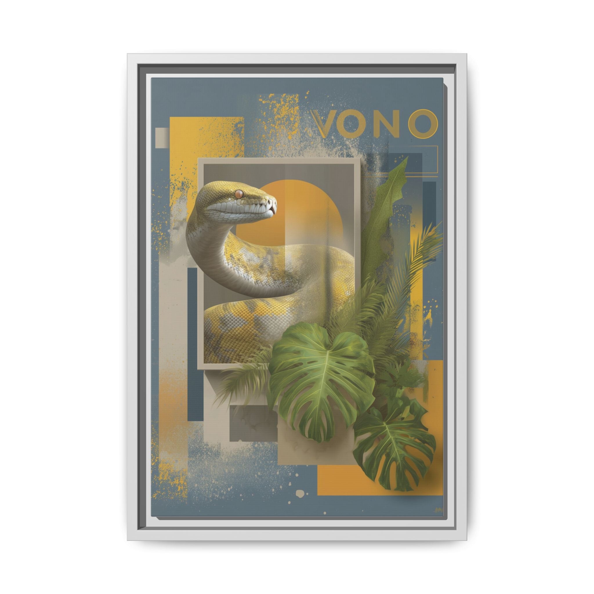 Serpent of Geometric Dimensions: Tropical Vono Design, Abstract Wildlife Art   |  Personalized & Custom Orders Available