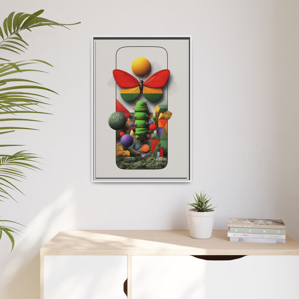 Metamorphosis Framed Print : Geometric Nature Transformation, Vibrant Butterfly Composition   |  Personalized & Custom Orders Available