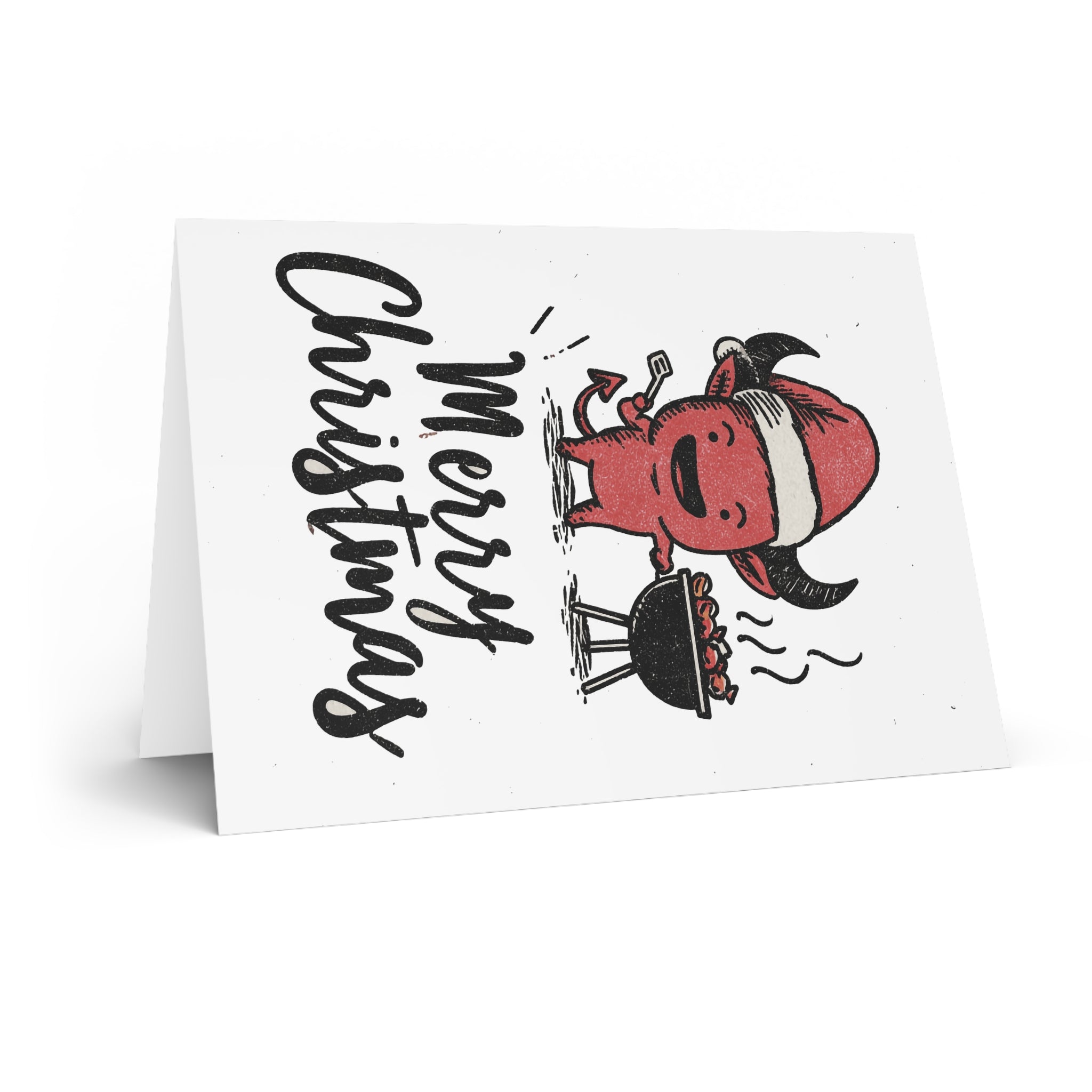 Grilling with the Devil: Holiday BBQ Cheer, Vintage Cartoon Style, Merry Christmas Graphic | Custom Orders Accepted