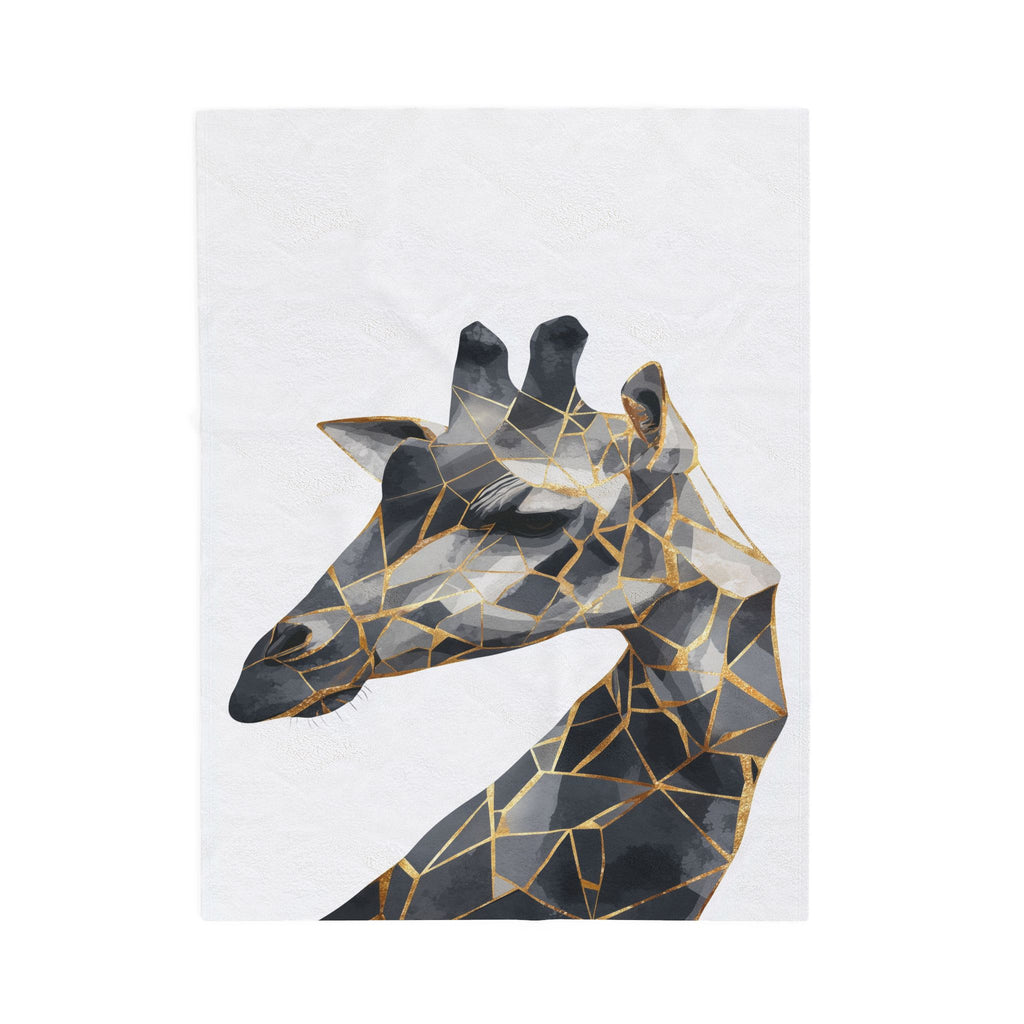 Fragmented Giraffe : Geometric Mosaic Decor, Modern Abstract Animal Art, Metallic Gold and Grayscale Design   |  Personalized & Custom