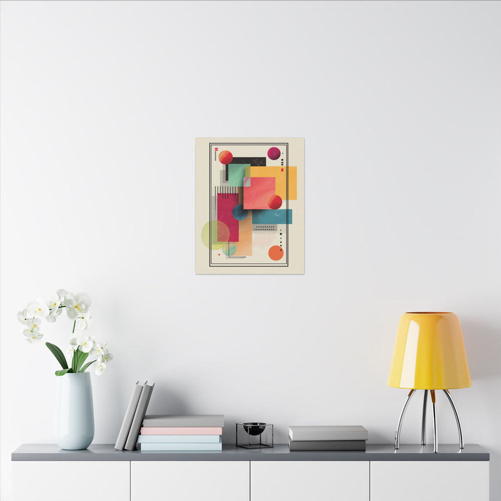 Geometric Dynamism: Bauhaus Abstraction, Translucent Shapes, Modernist Composition   |   Custom Orders Accepted