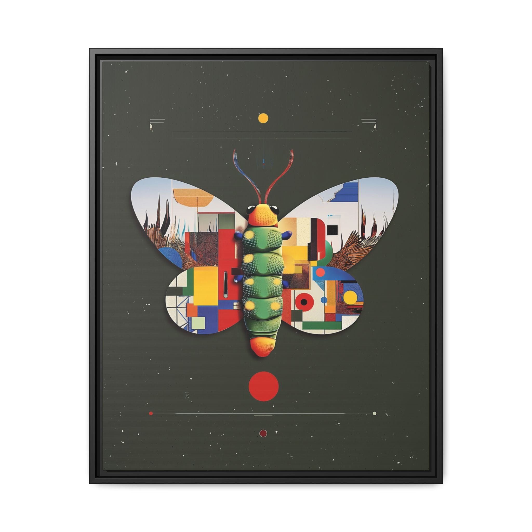 Geometric Butterfly Framed Print : Digital Cubist Interpretation, Modernist Entomological Design   |  Personalized & Custom Orders Available