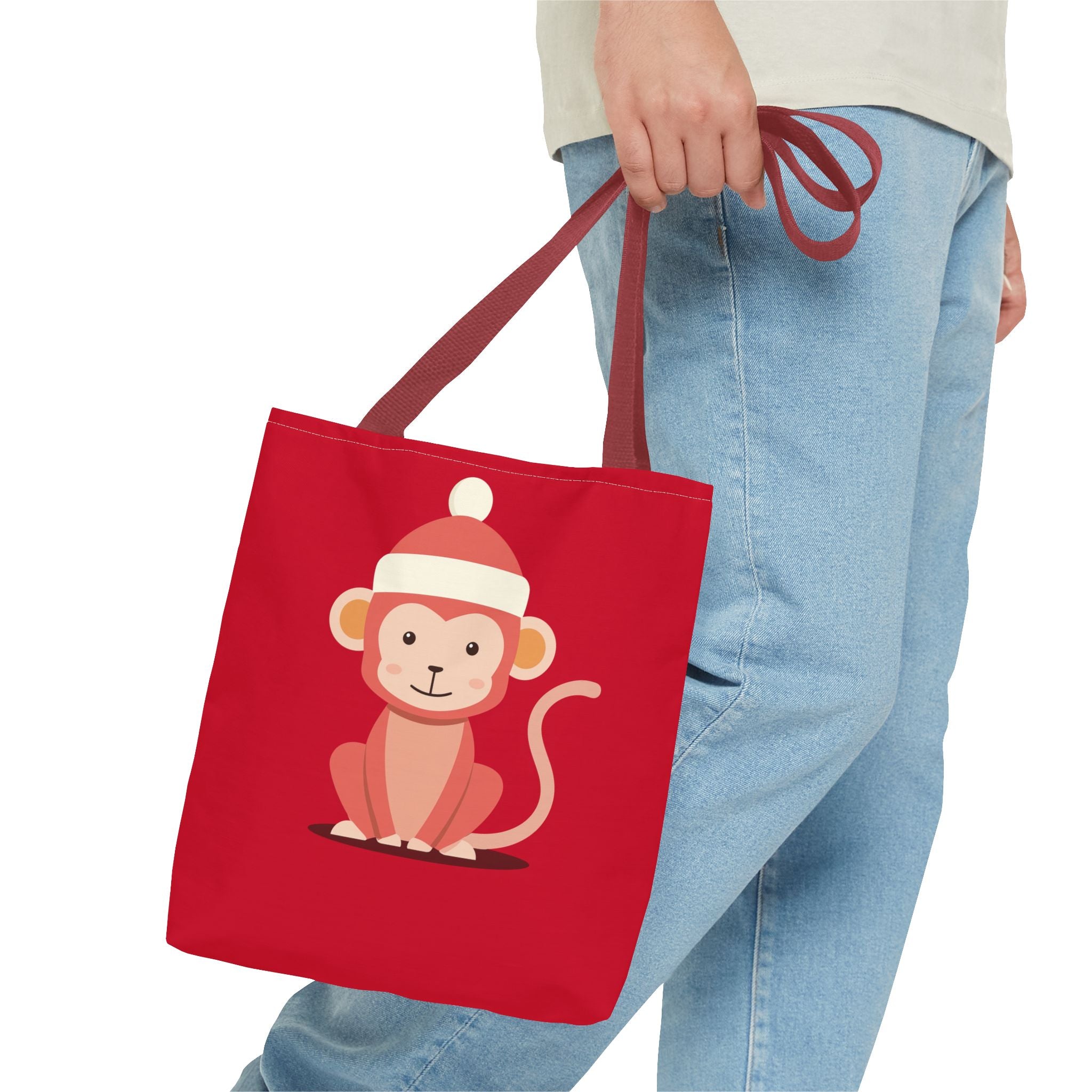 Cute Monkey Tote Bag for Kids, Christmas Gift, Reusable Shopping Bag, Fun Animal Design, Cute Holiday Accessory