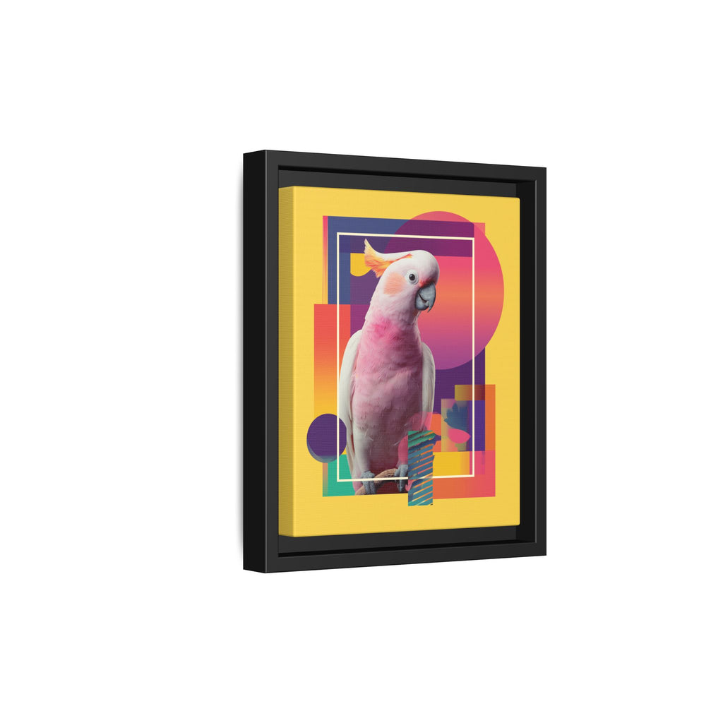 Framed Print, Cockatoo Abstract Geometric Wall Art, Matte Canvas, Colorful Bird Poster, Modern Home Decor, Tropical Animal Painting, Unique