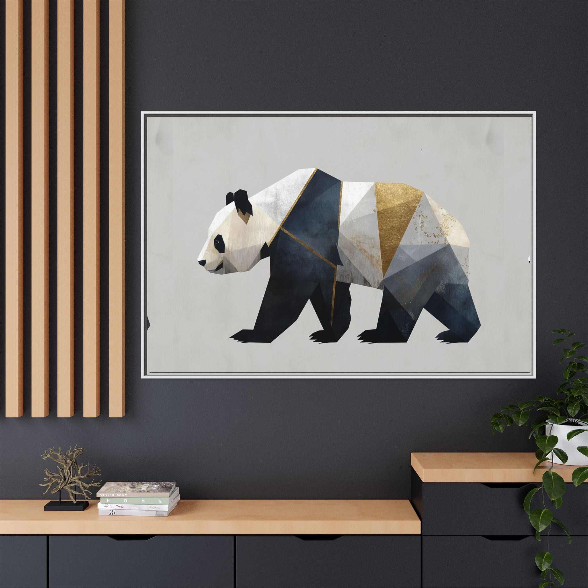 Geometric Panda: Cubist Animal Portrait, Modern Minimalist Art Style   |  Personalized & Custom Orders Available