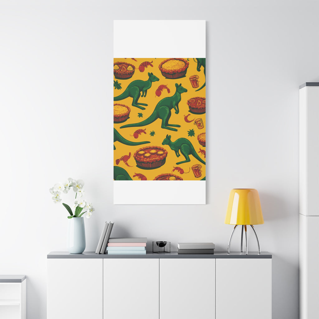 Kangaroo Canvas Wall Art, Vibrant Animal Decor, Unique Gift for Nature Lovers, Fun Kitchen Wall Hanging, Australian Themed Art