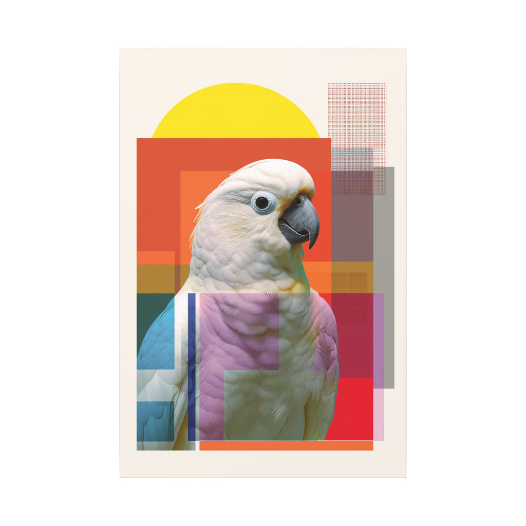 Geometric Cockatoo: Bold Abstract Wildlife Art, Contemporary Avian Print   |    Custom Orders Available