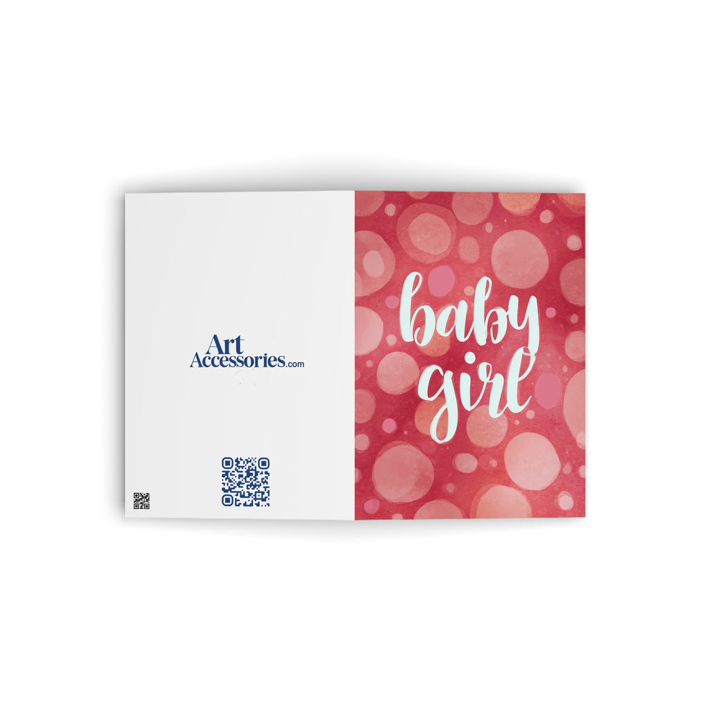 Baby Girl Greeting Card — Pink Bokeh Newborn Congratulations Card
