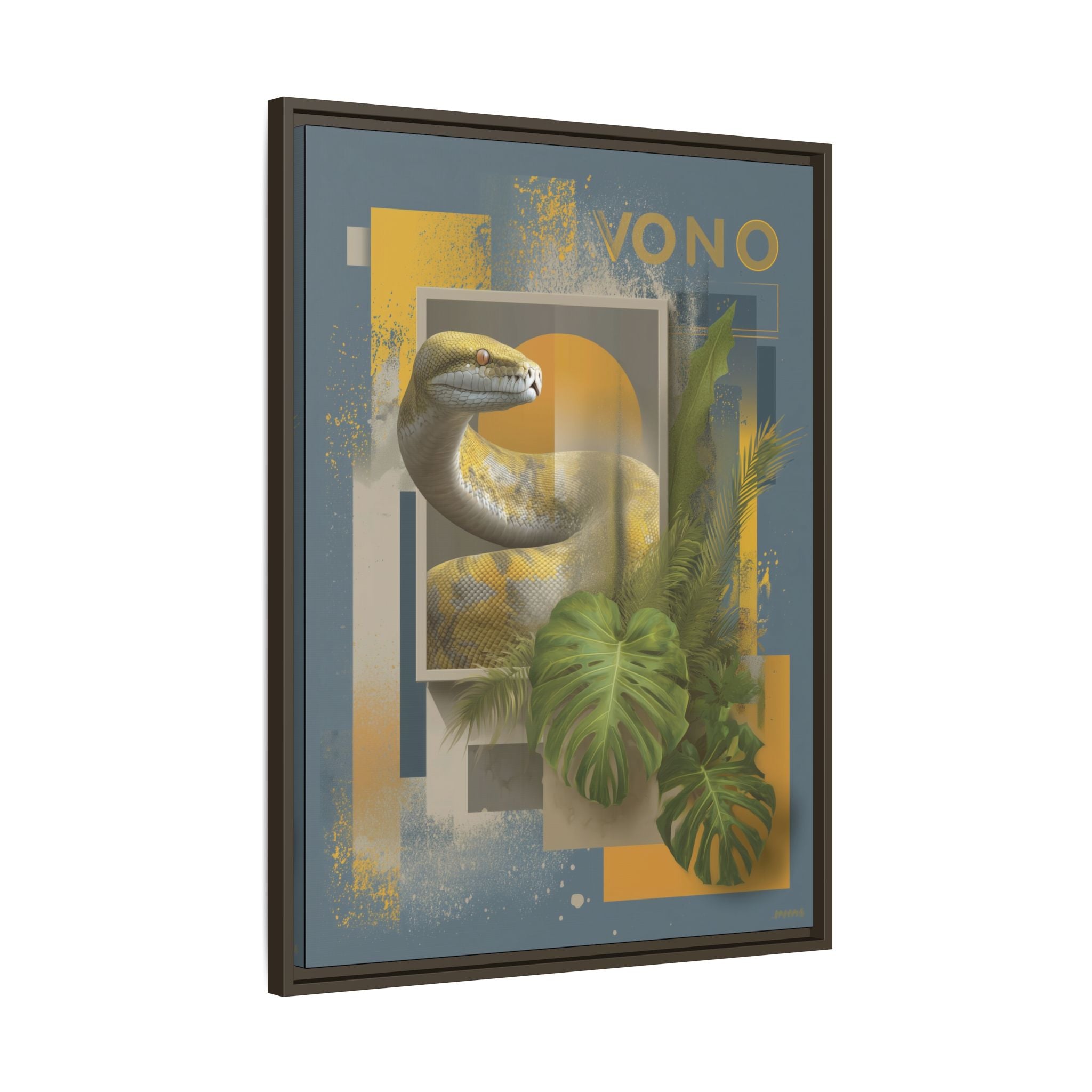 Serpent of Geometric Dimensions: Tropical Vono Design, Abstract Wildlife Art   |  Personalized & Custom Orders Available