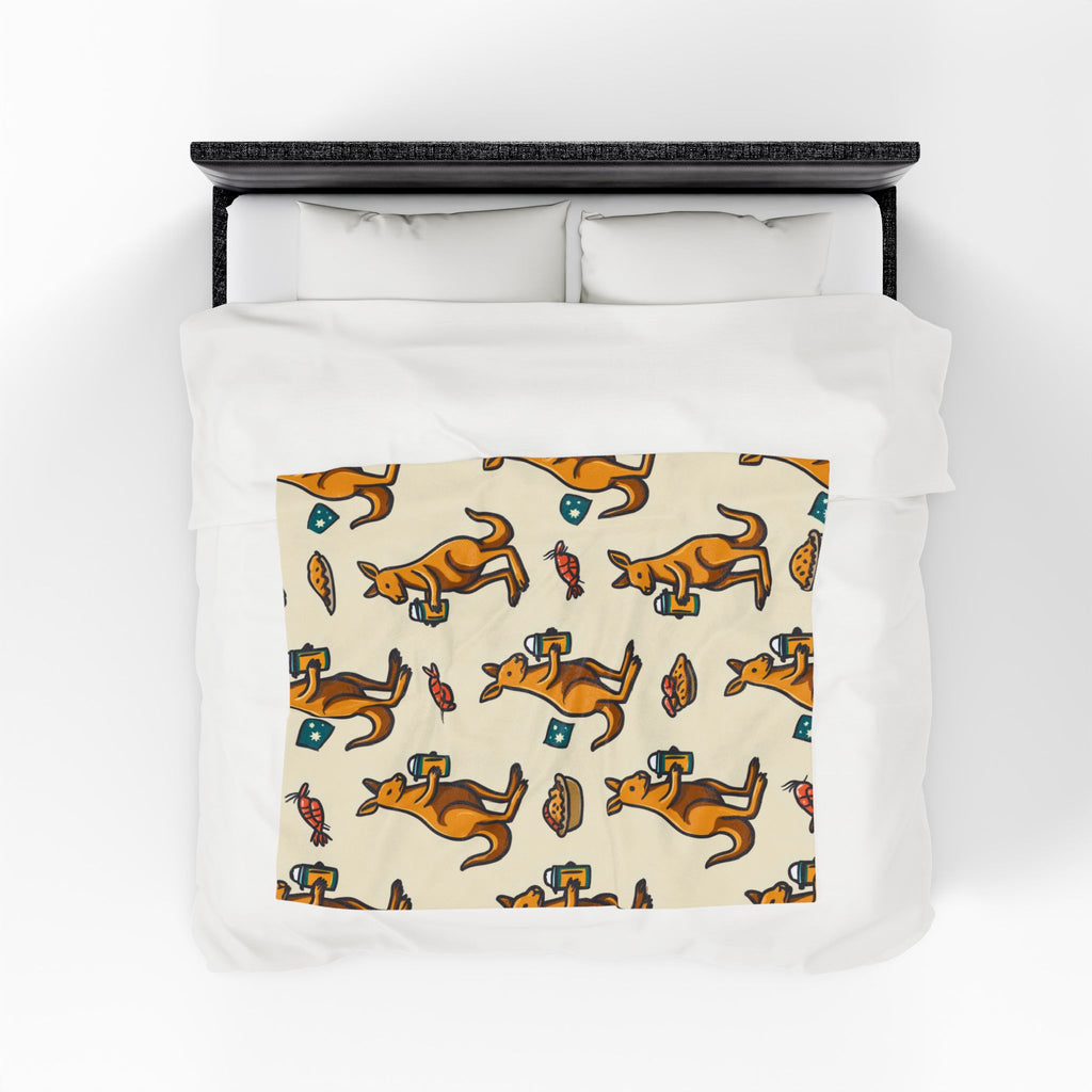 Kangaroo Cocktail Party: Australian Themed Pattern, Graphic Design Illustration   |   Custom Orders Accepted