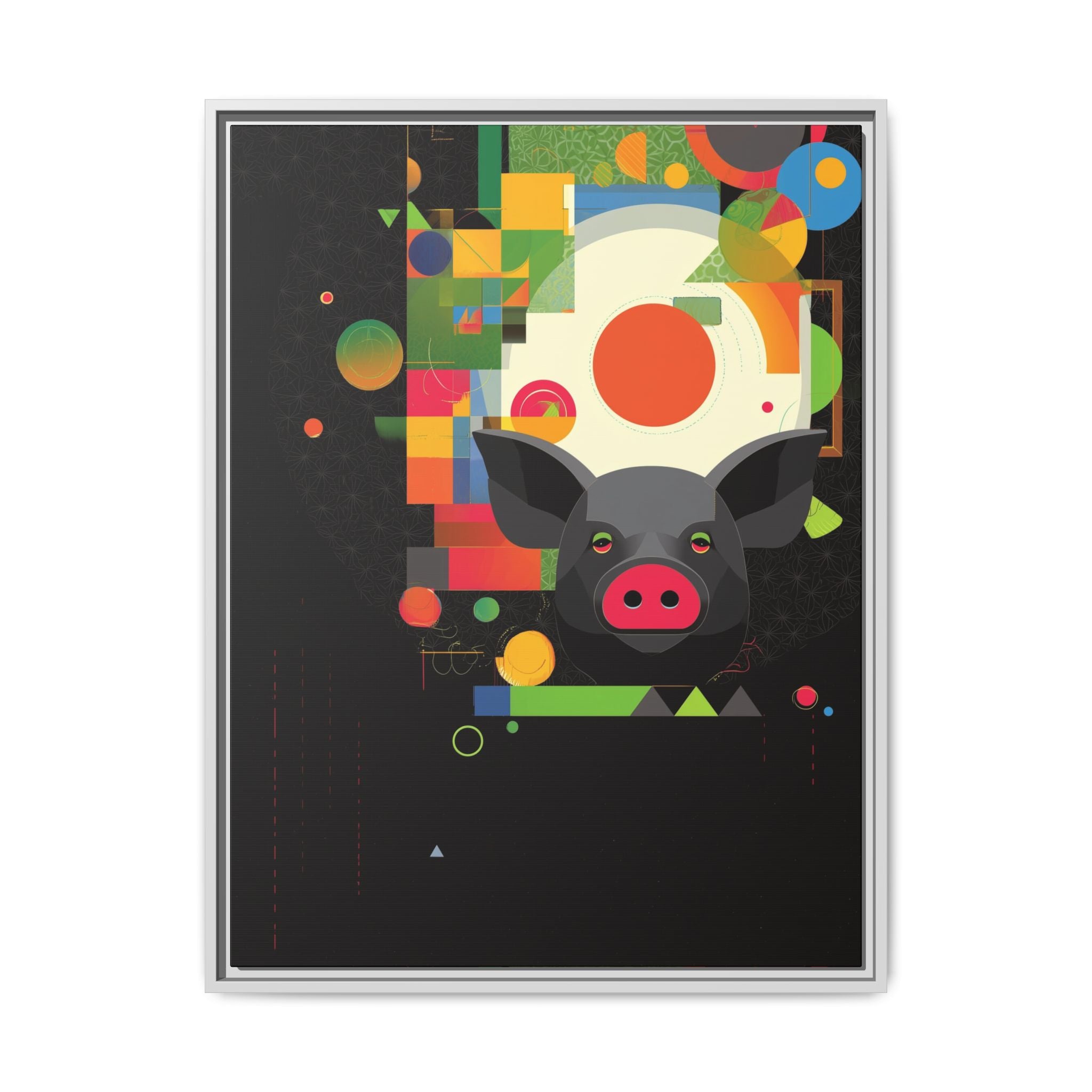 Prismatic Porcine: Geometric Digital Art, Cubist Pop Pig Portrait   |  Personalized & Custom Orders Available