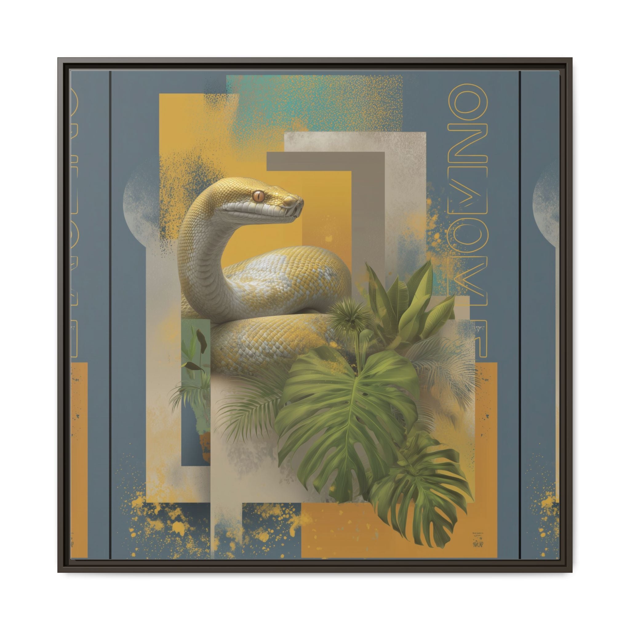 Serpent in Geometry: Tropical Albino Snake Portrait, Modern Botanical Illustration   |    Custom Orders Available