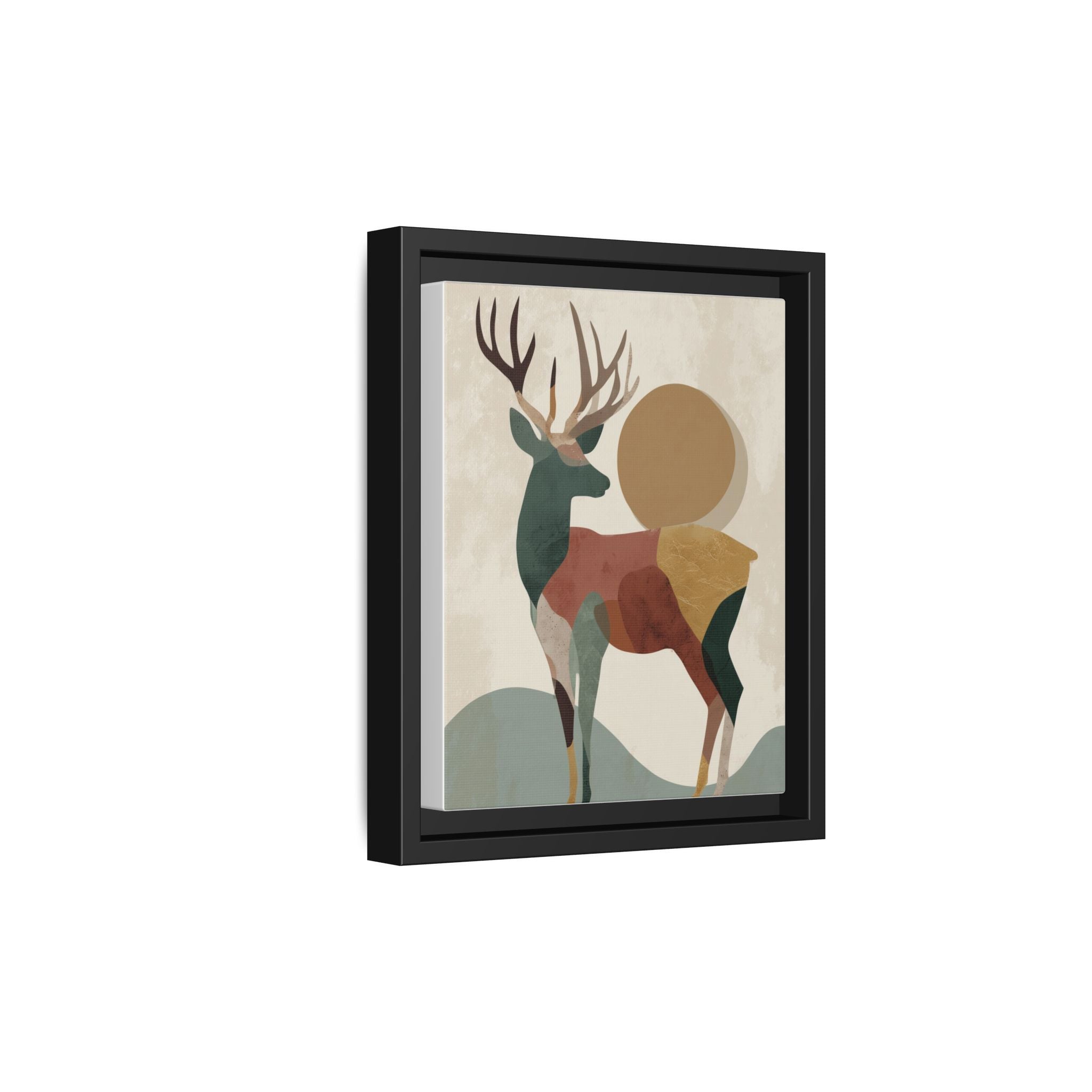 Geometric Deer Mosaic Framed Print : Modern Abstract Wildlife Art, Minimalist Nature Print   |  Personalized & Custom Orders Available