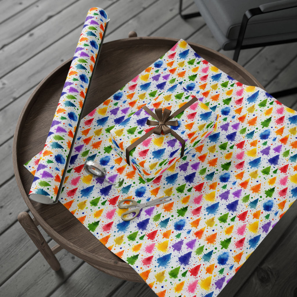 Wrapping Paper Roll — Colorful Paint Splash Gift Wrap for Birthdays & Celebrations