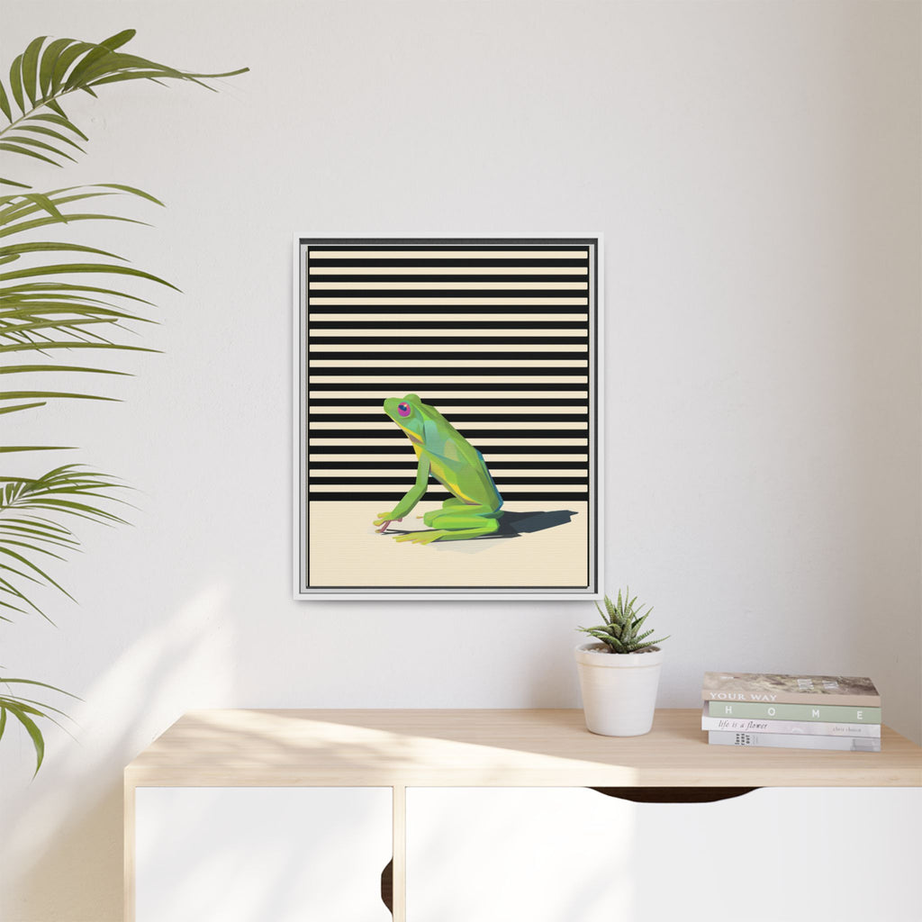 Geometric Frog Persona: Modern Wildlife Illustration, Vibrant Graphic Design   |  Personalized & Custom Orders Available