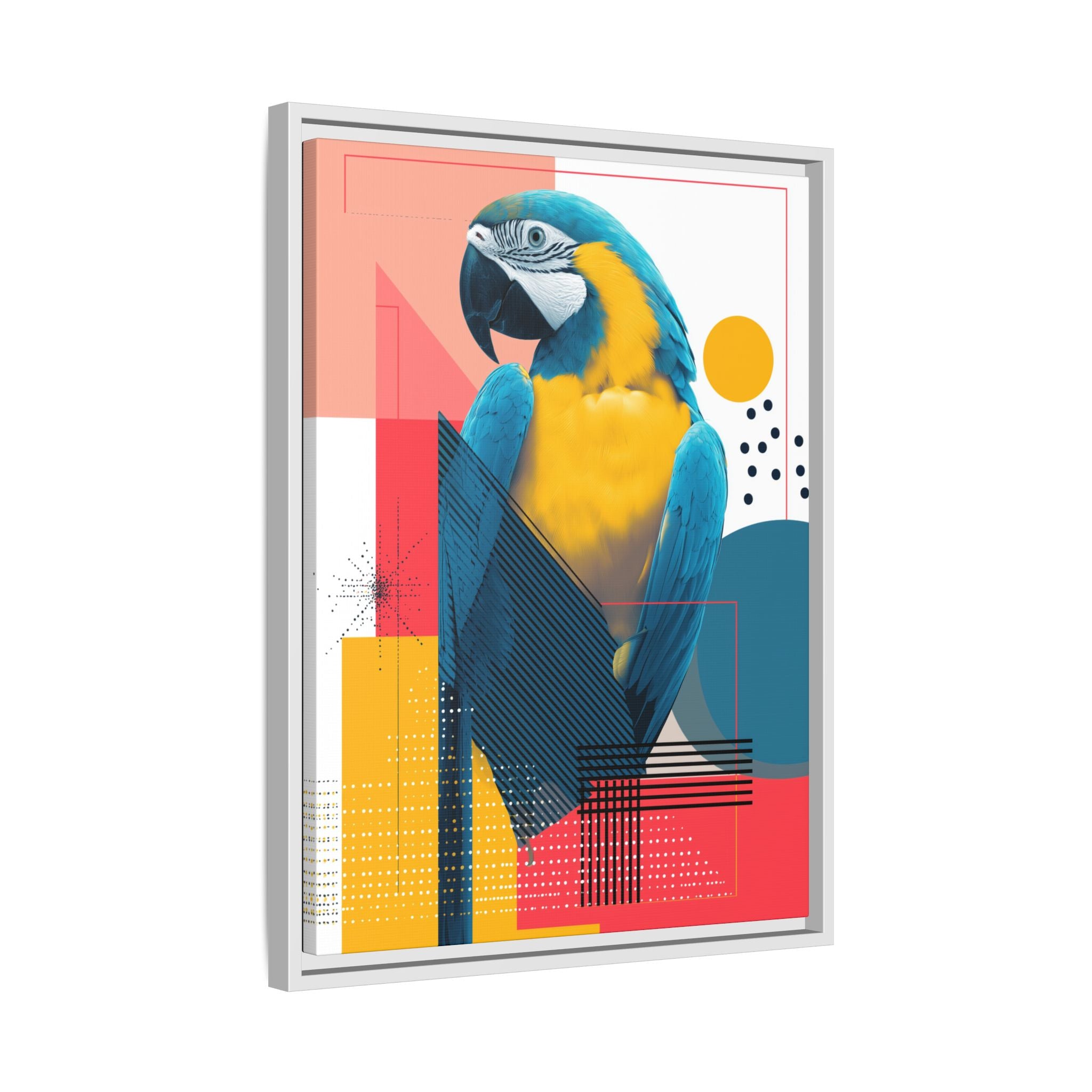 Macaw in Geometry: Vibrant Wildlife Digital Art, Modernist Design Fusion   |    Custom Orders Available