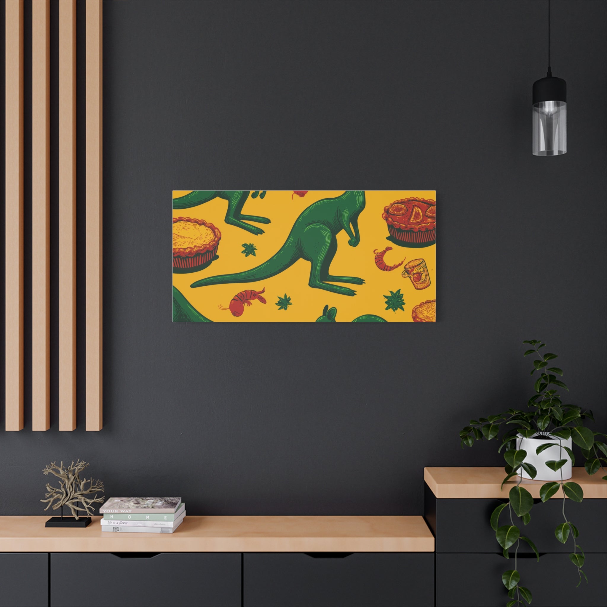 Kangaroo Canvas Wall Art, Vibrant Animal Decor, Unique Gift for Nature Lovers, Fun Kitchen Wall Hanging, Australian Themed Art