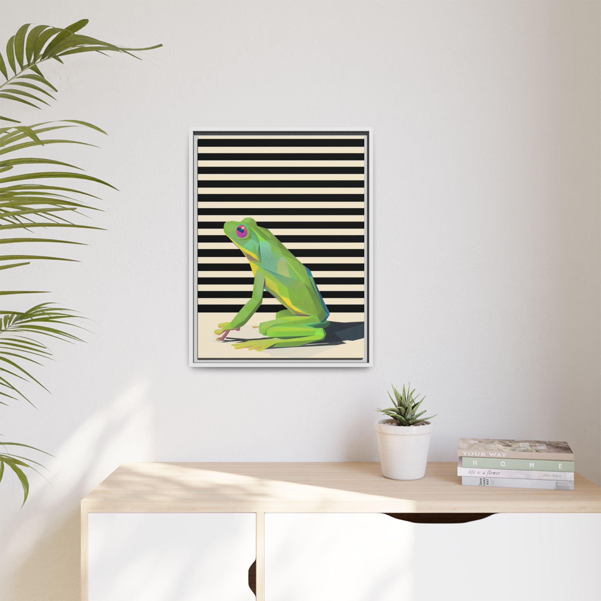 Geometric Frog: Minimalist Animal Portrait, Modern Graphic Design   |    Custom Orders Available