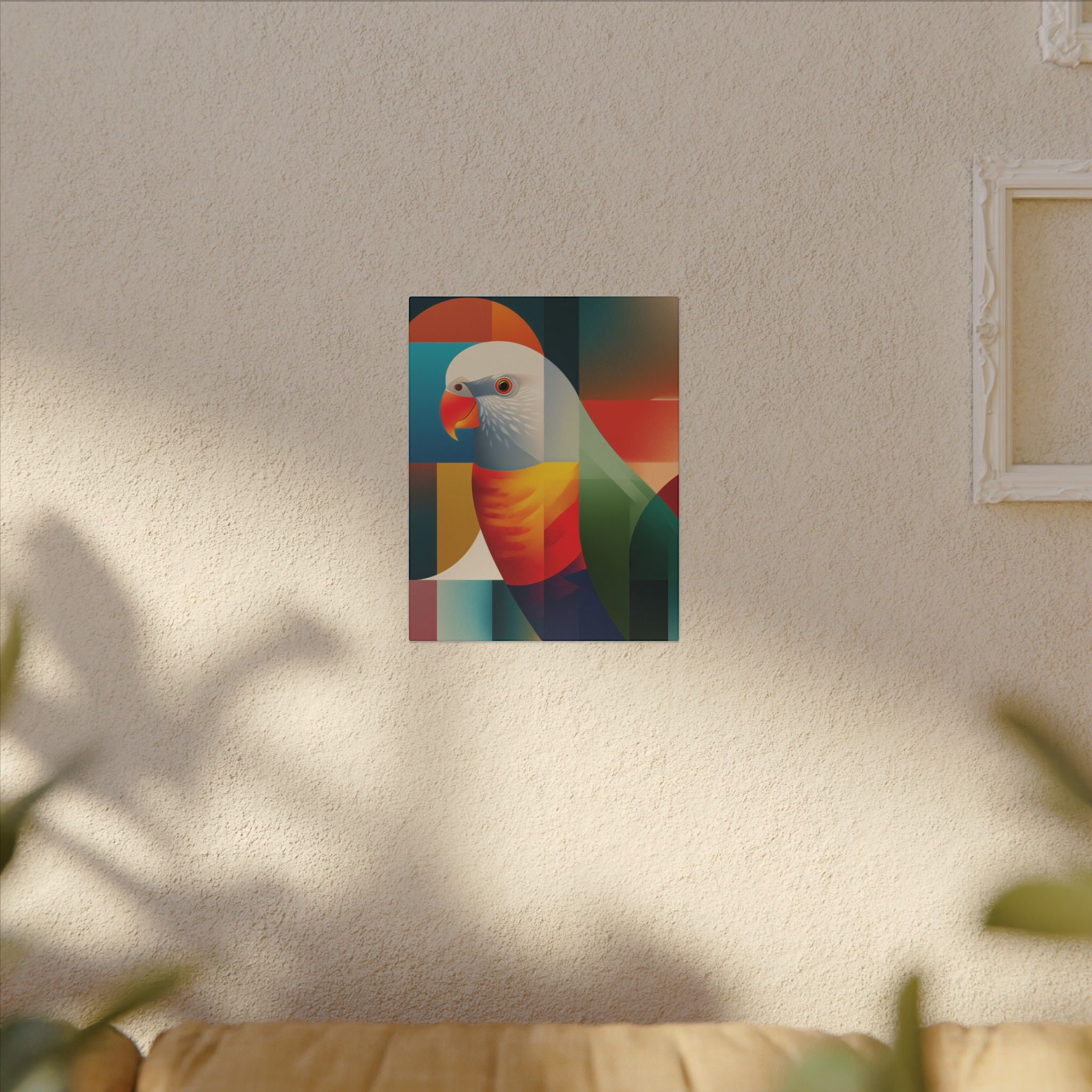 Prismatic Parrot: Cubist Geometry, Fragmented Nature   |    Custom Orders Available