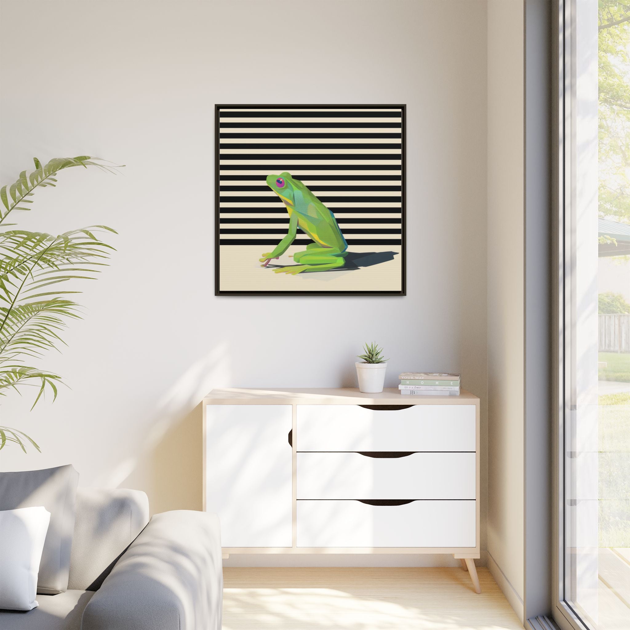 Geometric Frog: Minimalist Animal Portrait, Modern Graphic Design   |    Custom Orders Available