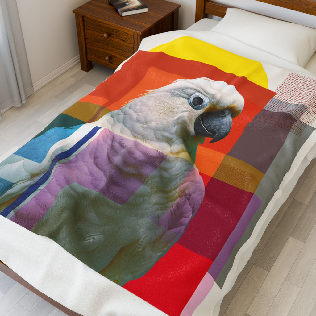 Cockatoo Chromatics Quilt Cover, Doona Cover, Duvet : Geometric Pop Art Portrait, Modern Avian Abstract   |    Custom Orders Available