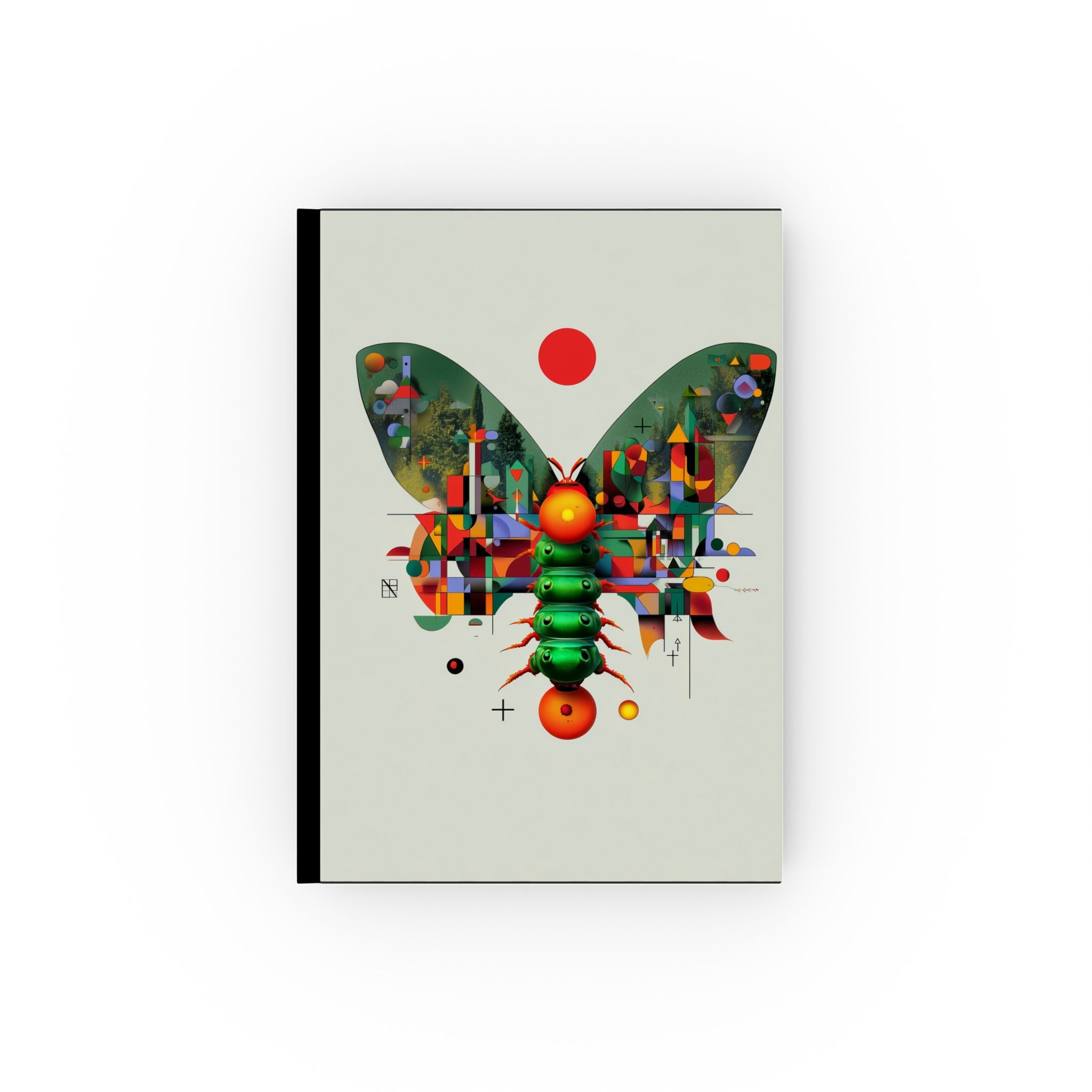 Geometric Butterfly Metamorphosis: Digital Cubist Insect Art, Surreal Nature Landscape Personalized Journal   |