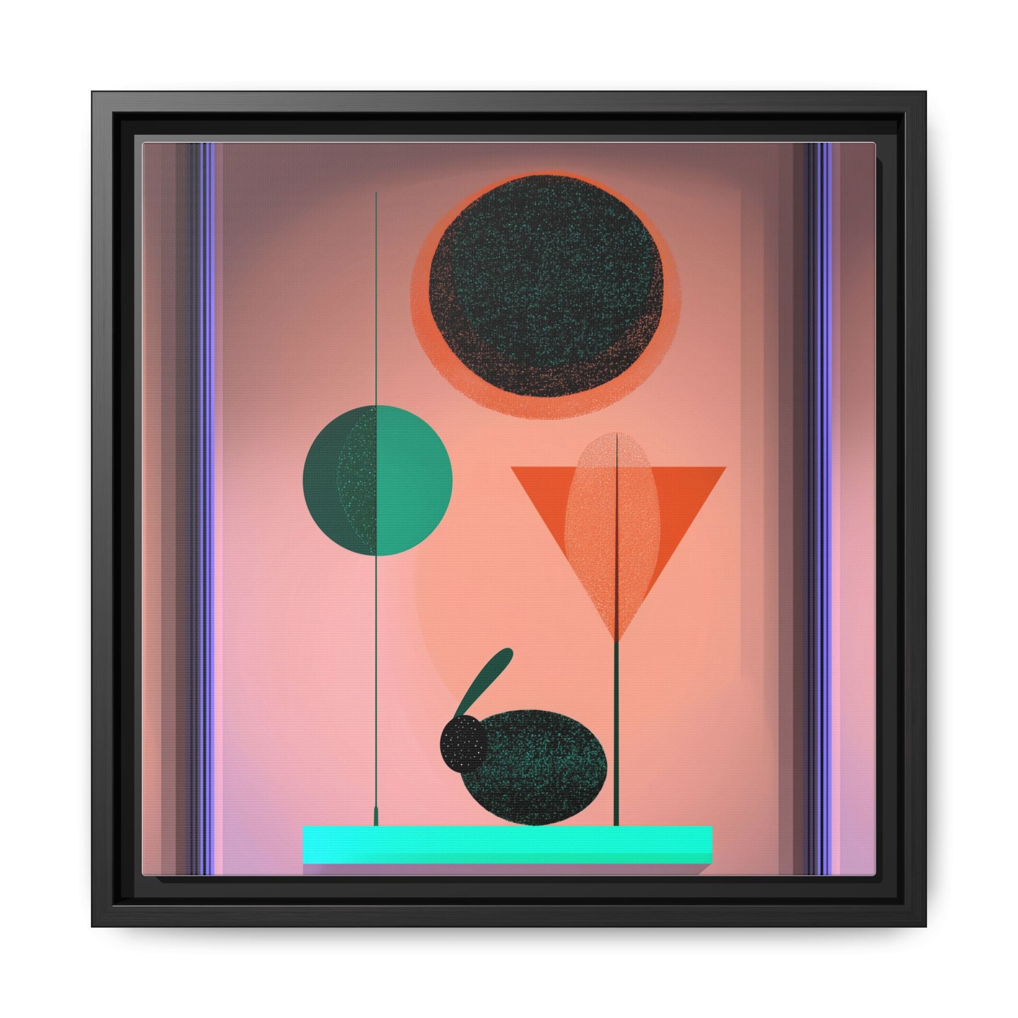 Geometric Harmony: Abstract Minimalist Composition, Organic Shapes and Color Play, Geometric Design with Teal and Orange Palette   |