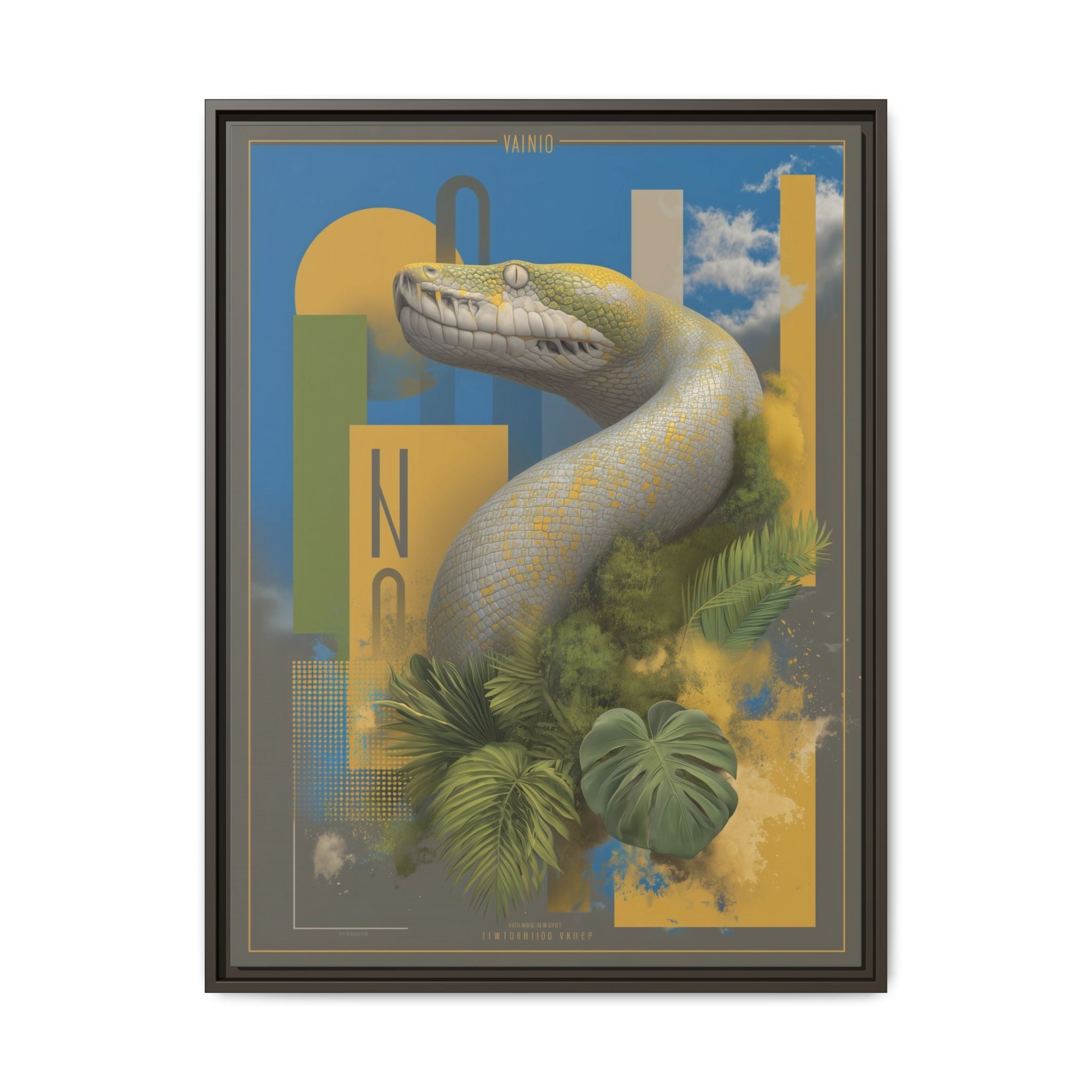 Serpent's Geometry: Tropical Anaconda Graphic Design, Modern Wildlife Illustration   |  Personalized & Custom Orders Available