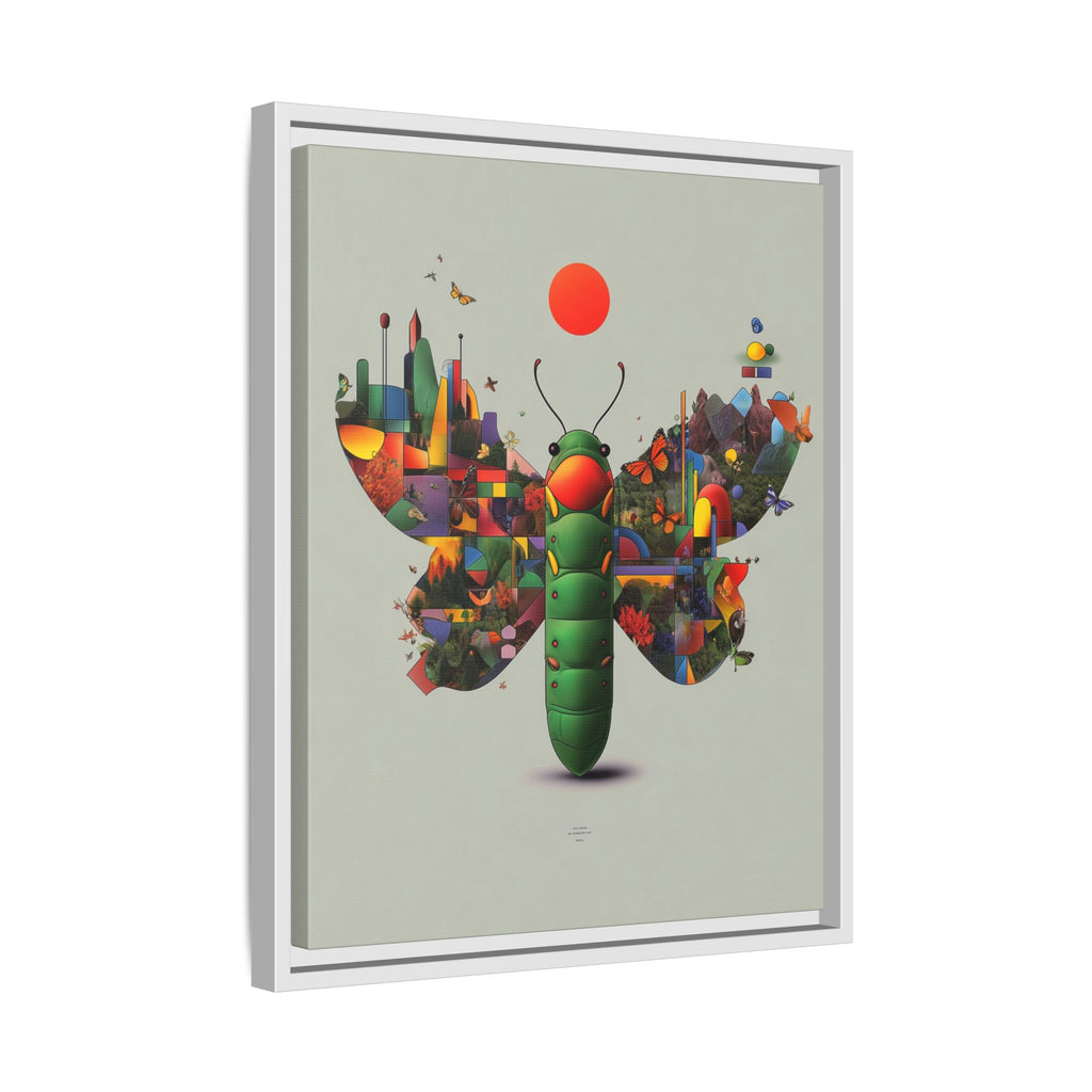 Geometric Chrysalis Framed Print : Butterfly Transformation, Digital Abstract Landscape Metaphor   |  Personalized & Custom Orders